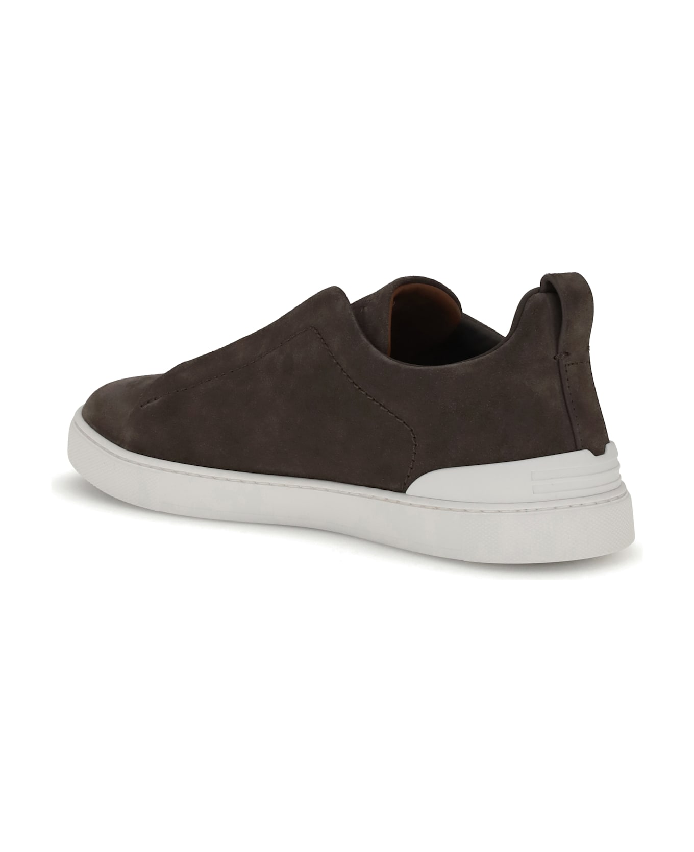 Zegna Suede Leather Sneakers Zegna - BROWN