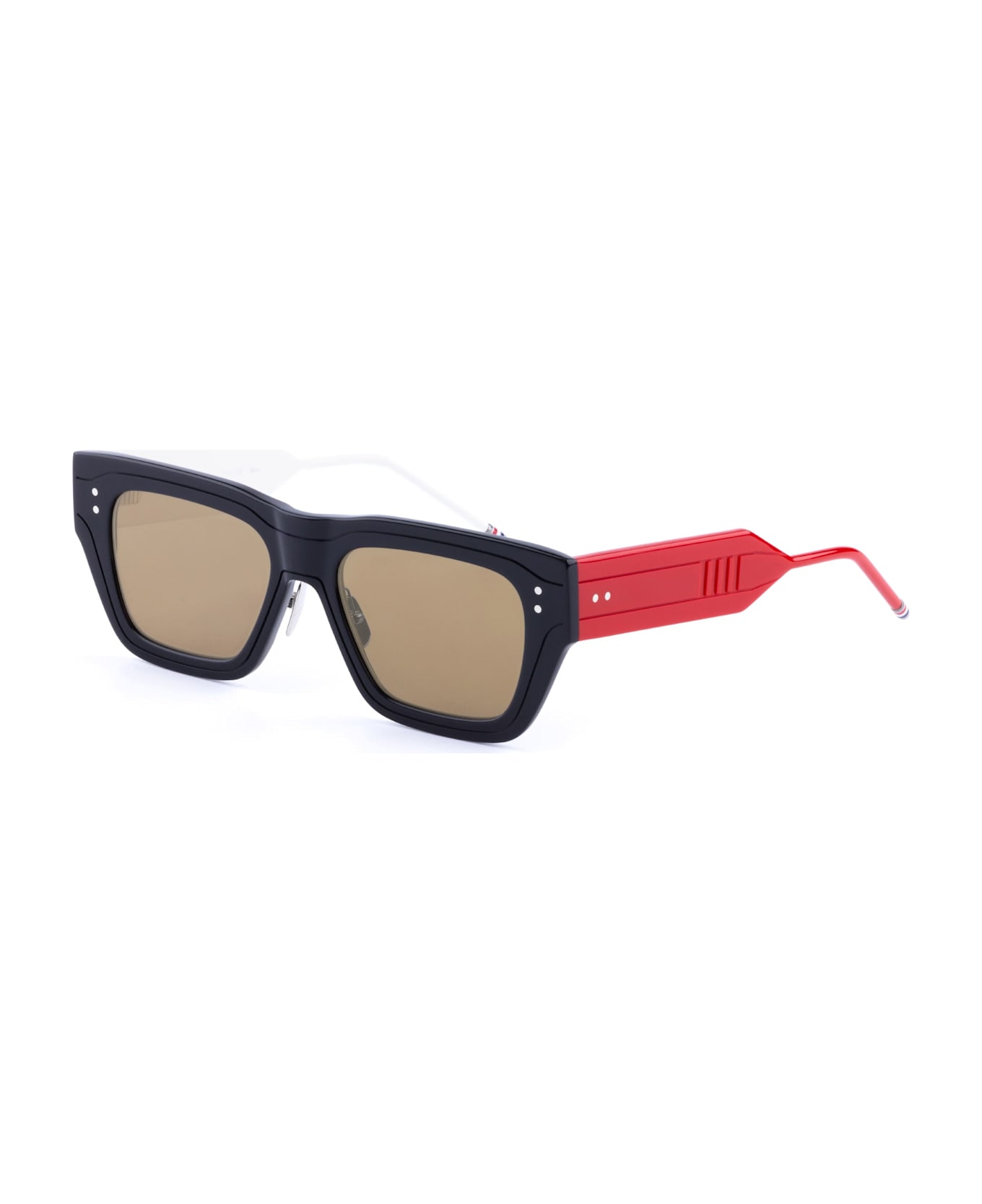 Thom Browne Rectangular - Navy / White / Red Asian Fit Sunglasses - blue
