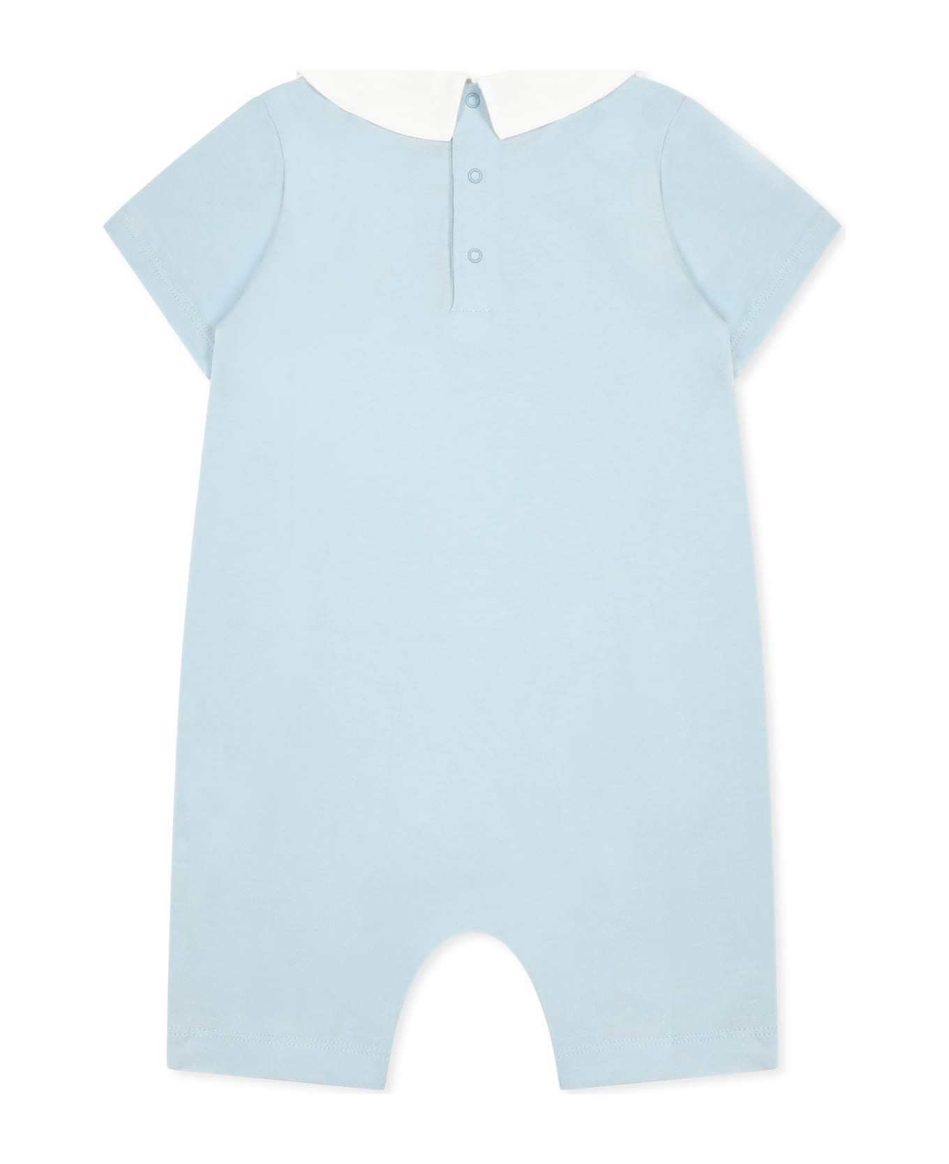 Moschino Light Blue Romper For Baby Boy With Teddy Bear - Light Blue