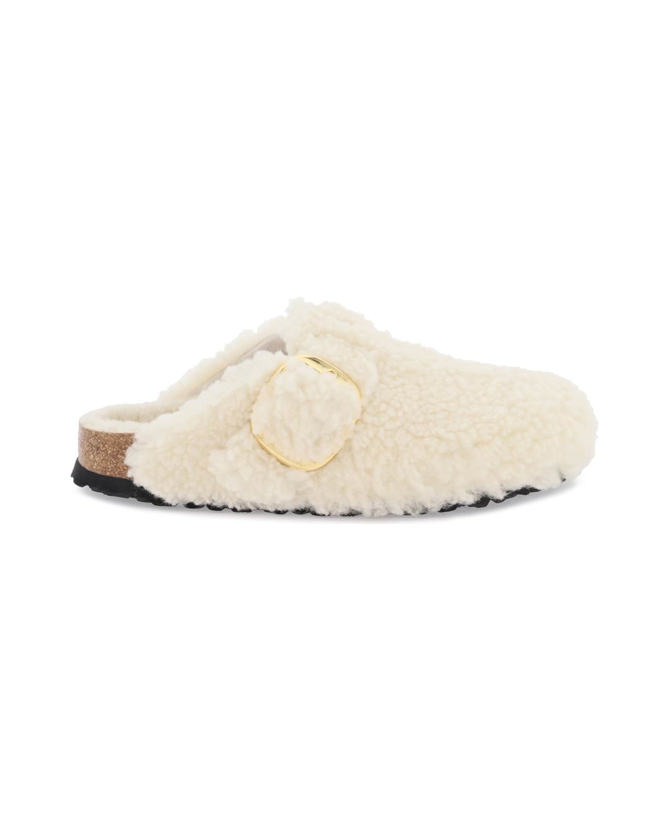 Birkenstock Boston Shearling Mules - Ivory フラットシューズ