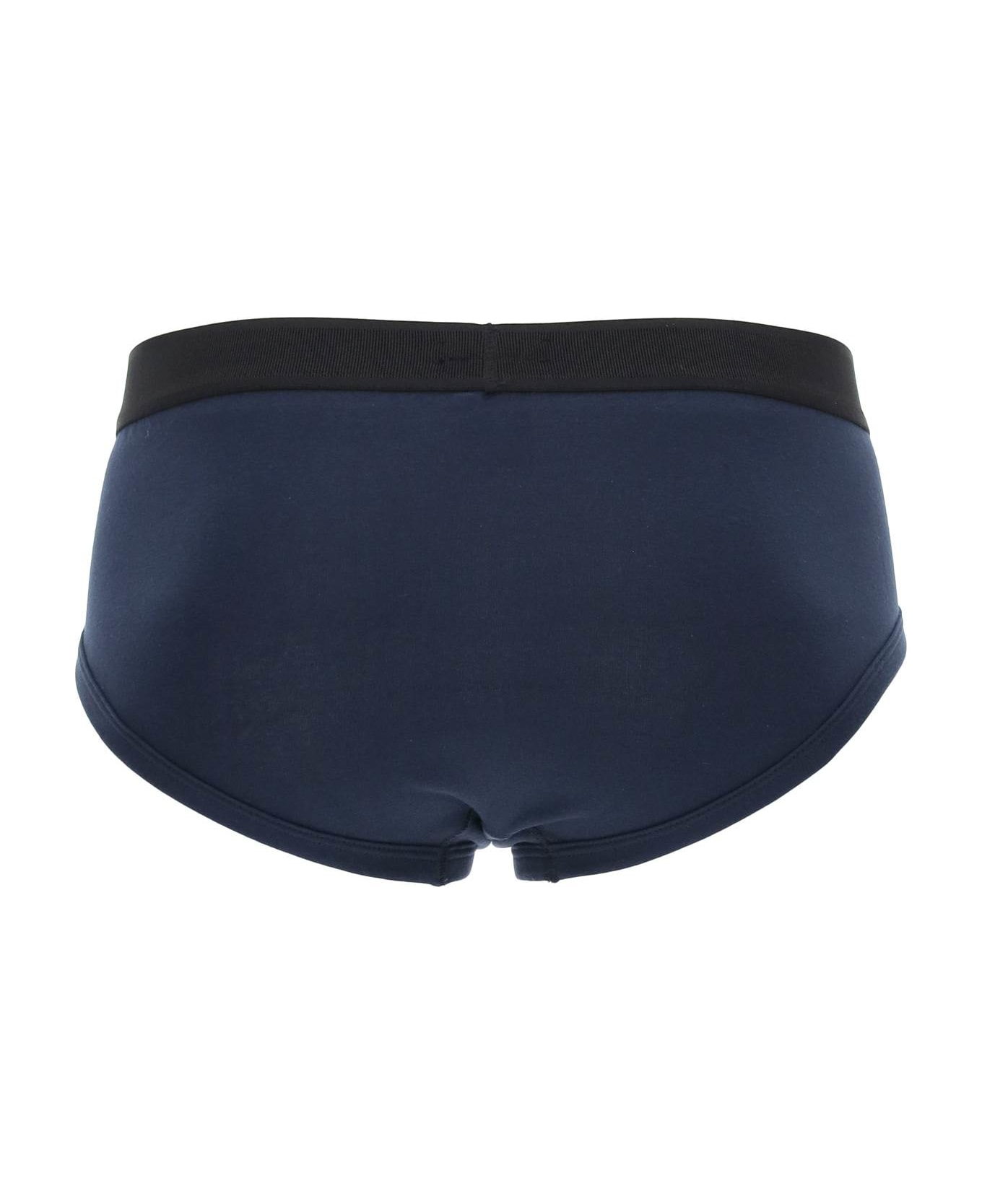 Tom Ford Cotton Briefs With Elastic Band - Blue