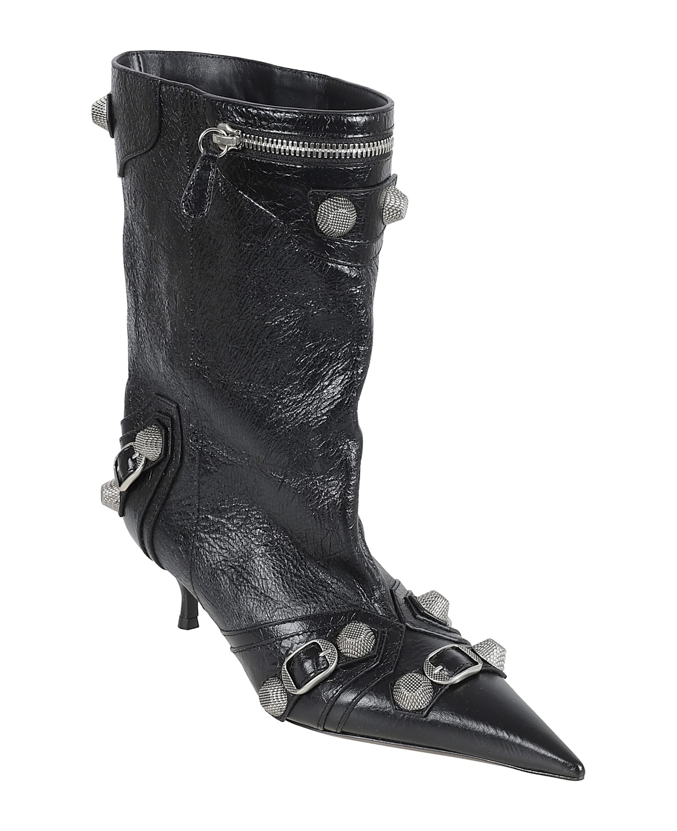 Balenciaga Cag. Wide Boots - Black/Silver