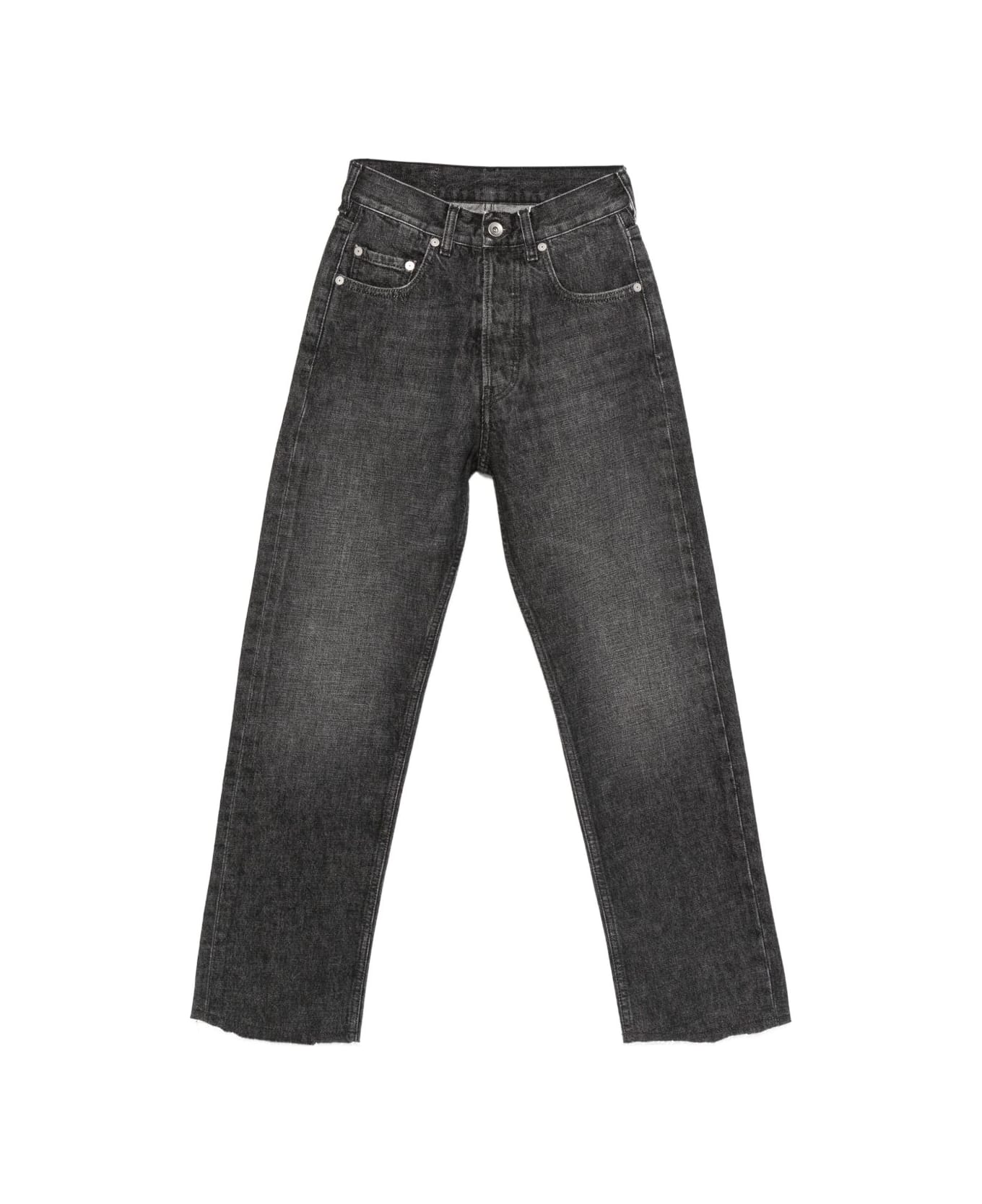 Maison Margiela Frayed Straight-leg Jeans - Grey