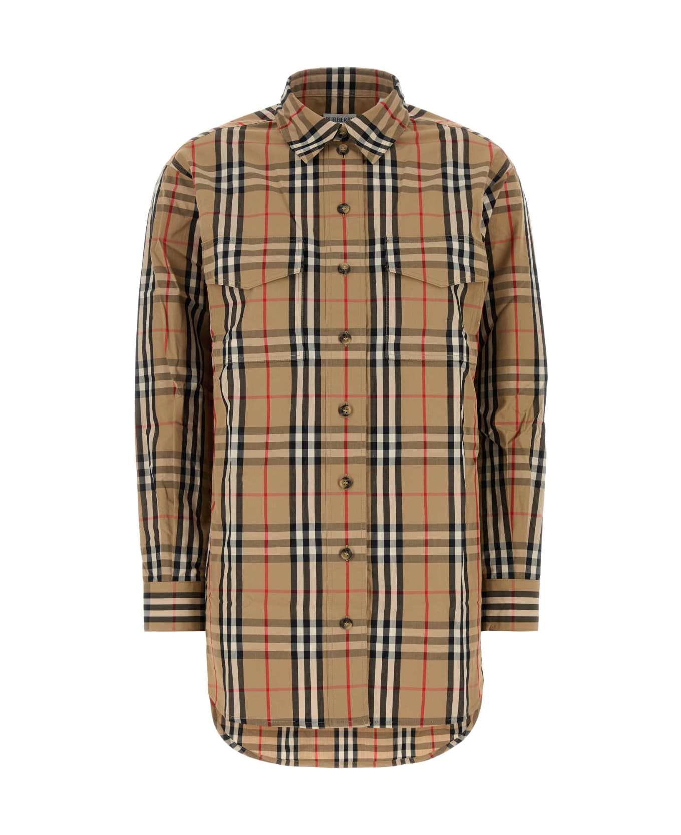 Burberry Embroidered Cotton Shirt - ARCHIVEBEIGEIPCHK