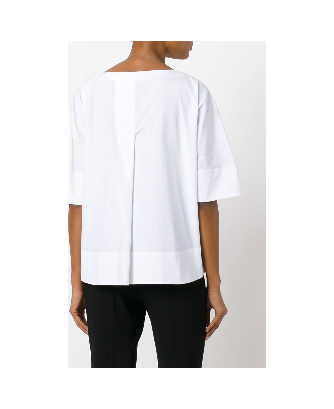 Alberto Biani Rear Pleat Blouse - White