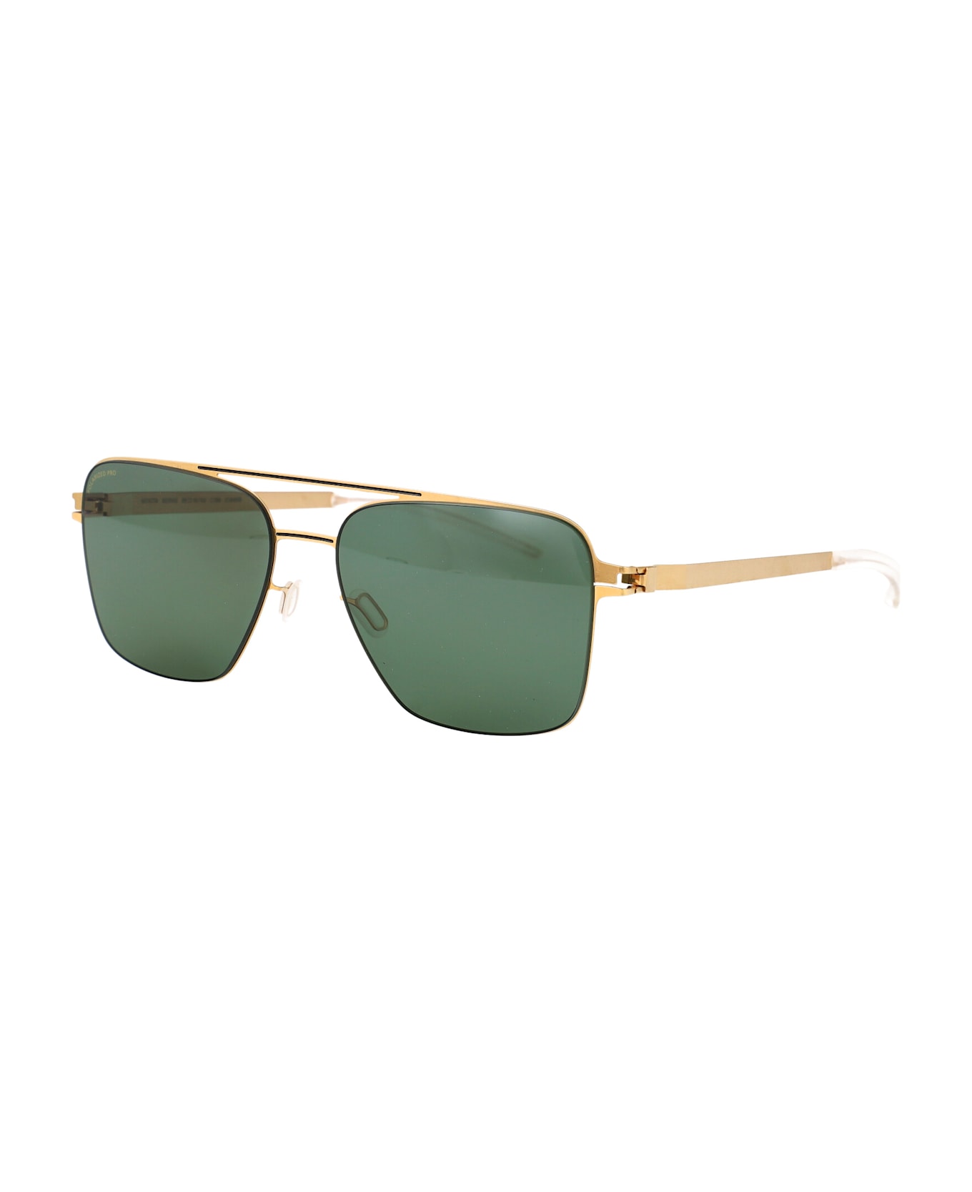 Mykita Bernie Sunglasses - 056 Gold/Black Polarized Pro Green 15