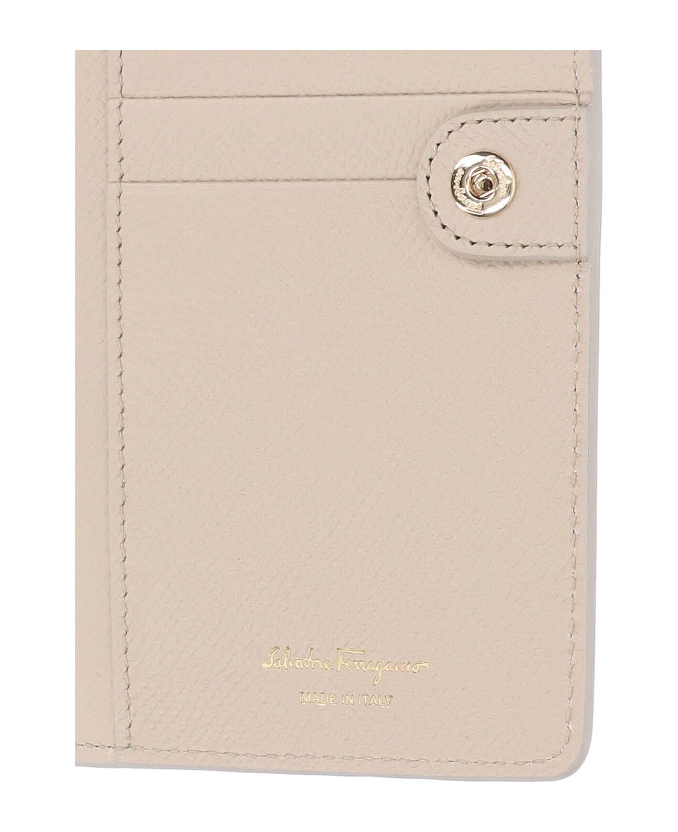 Ferragamo "gancini" Wallet - Cream
