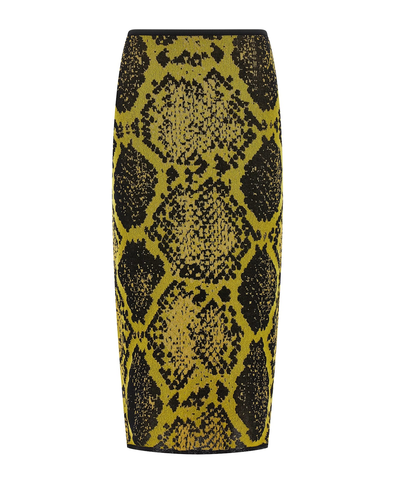 The Attico Python Jacquard Skirt - Yellow
