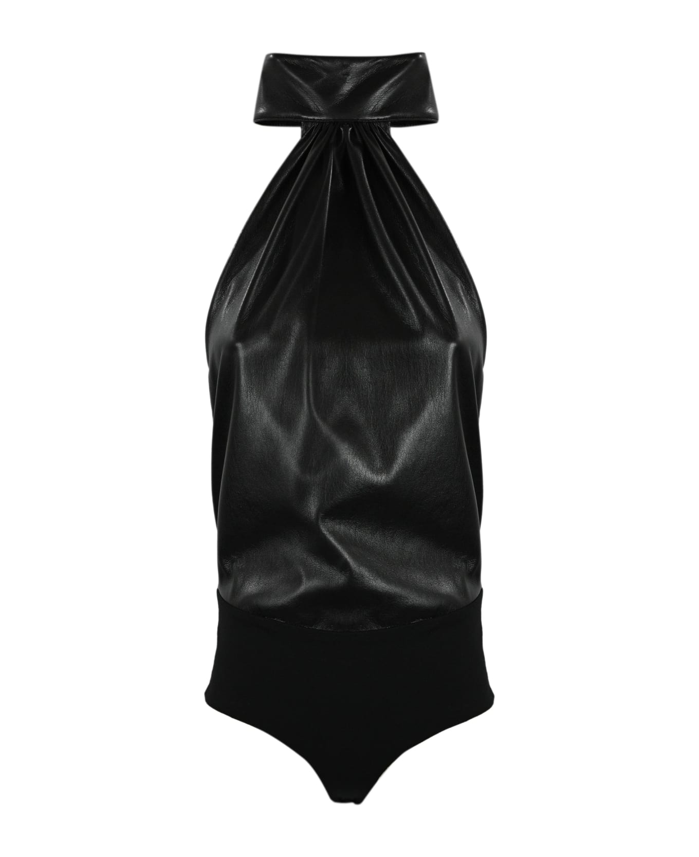 Philosophy di Lorenzo Serafini Bodysuit In Coated Fabric - Black