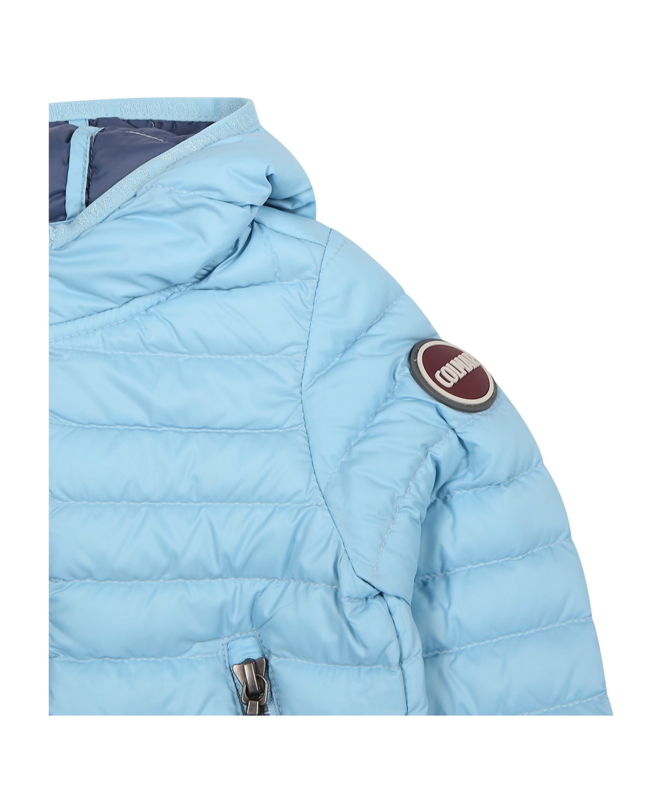 Colmar Light Blue Down Jacket For Baby Boy With Logo - Light Blue
