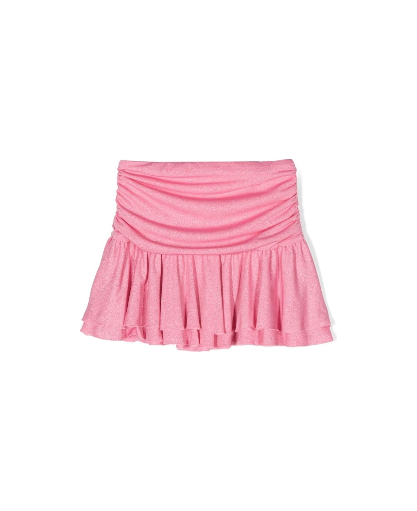 Miss Blumarine Pink Glitter Draped Mini Skirt - Pink