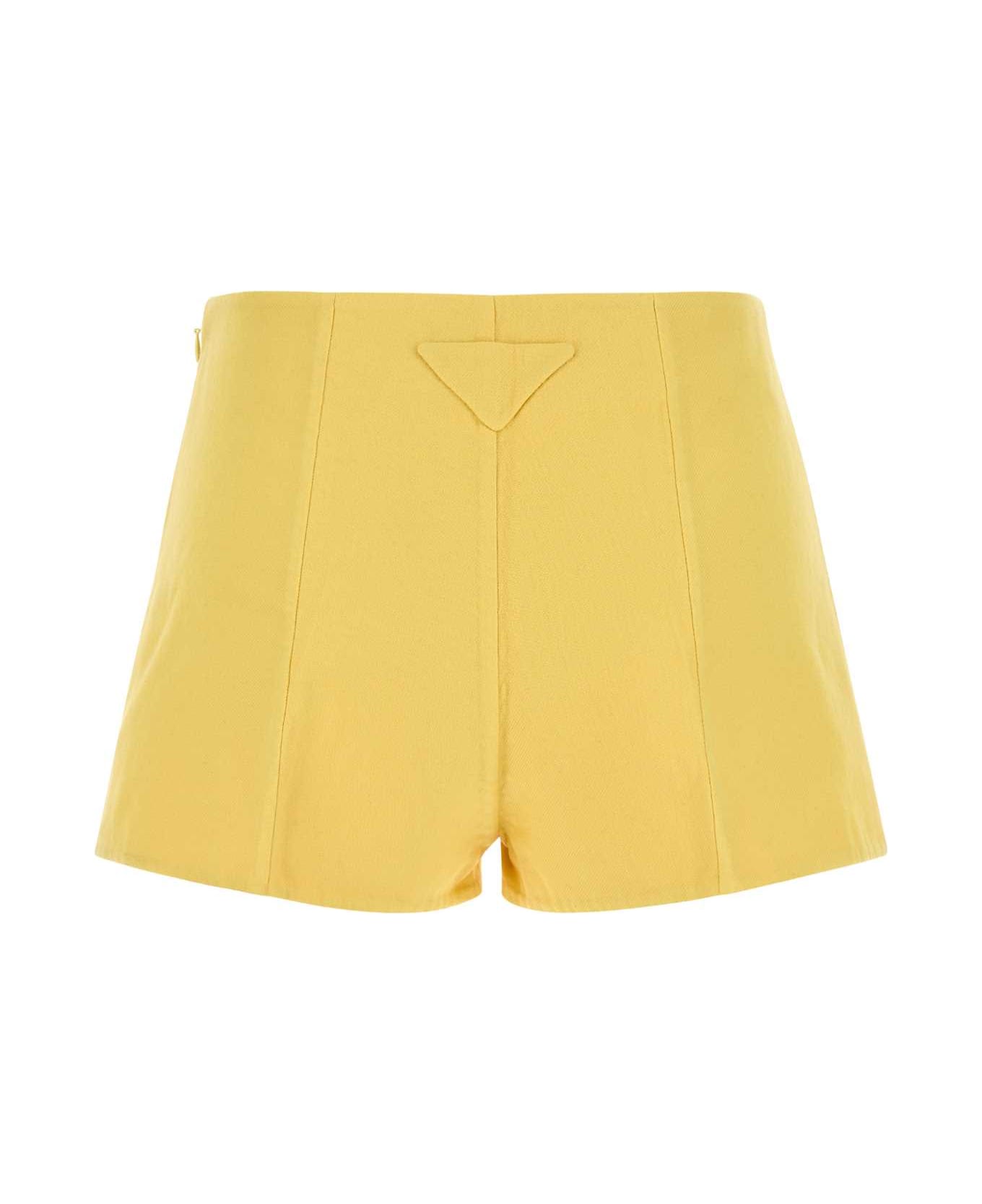 Prada Yellow Cotton Shorts - GIALLO