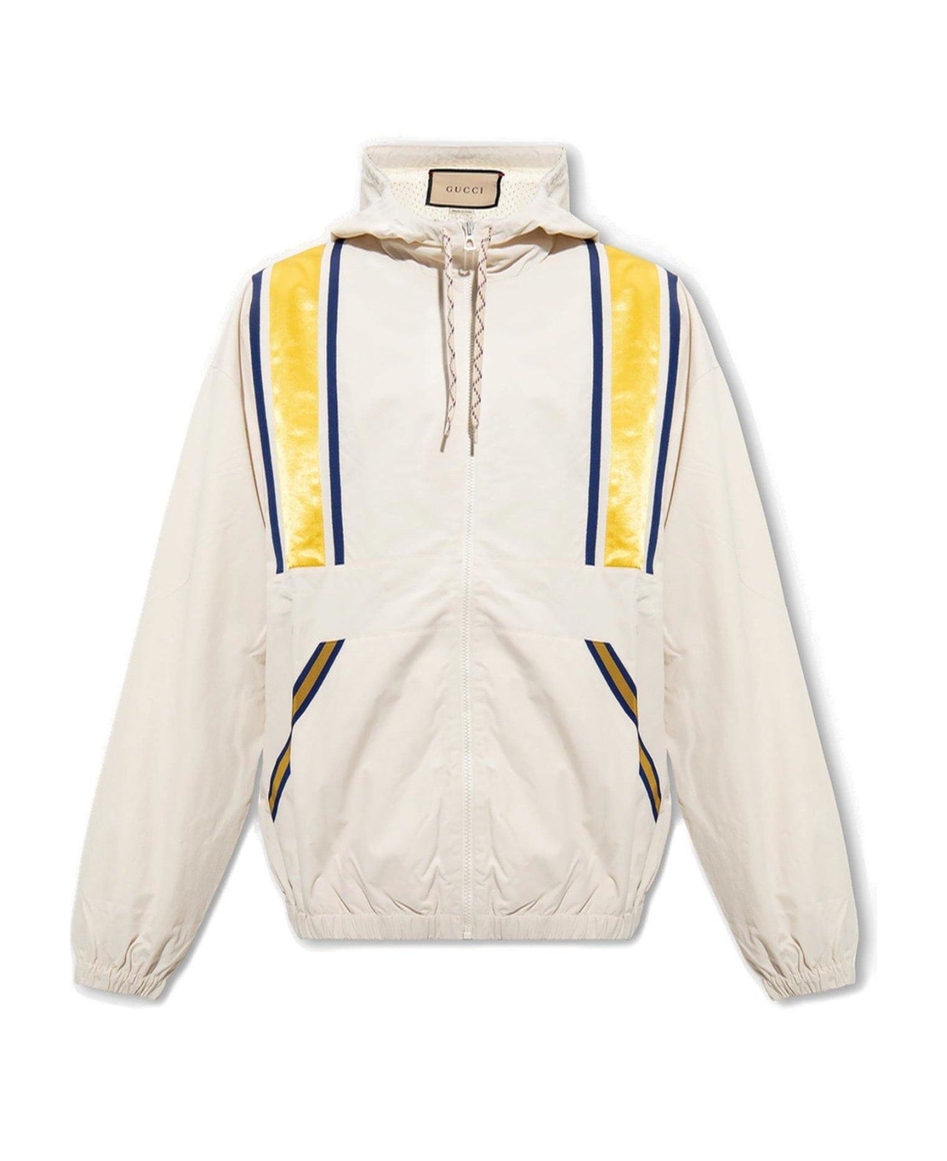 Gucci Striped Detail Hooded Jacket - White