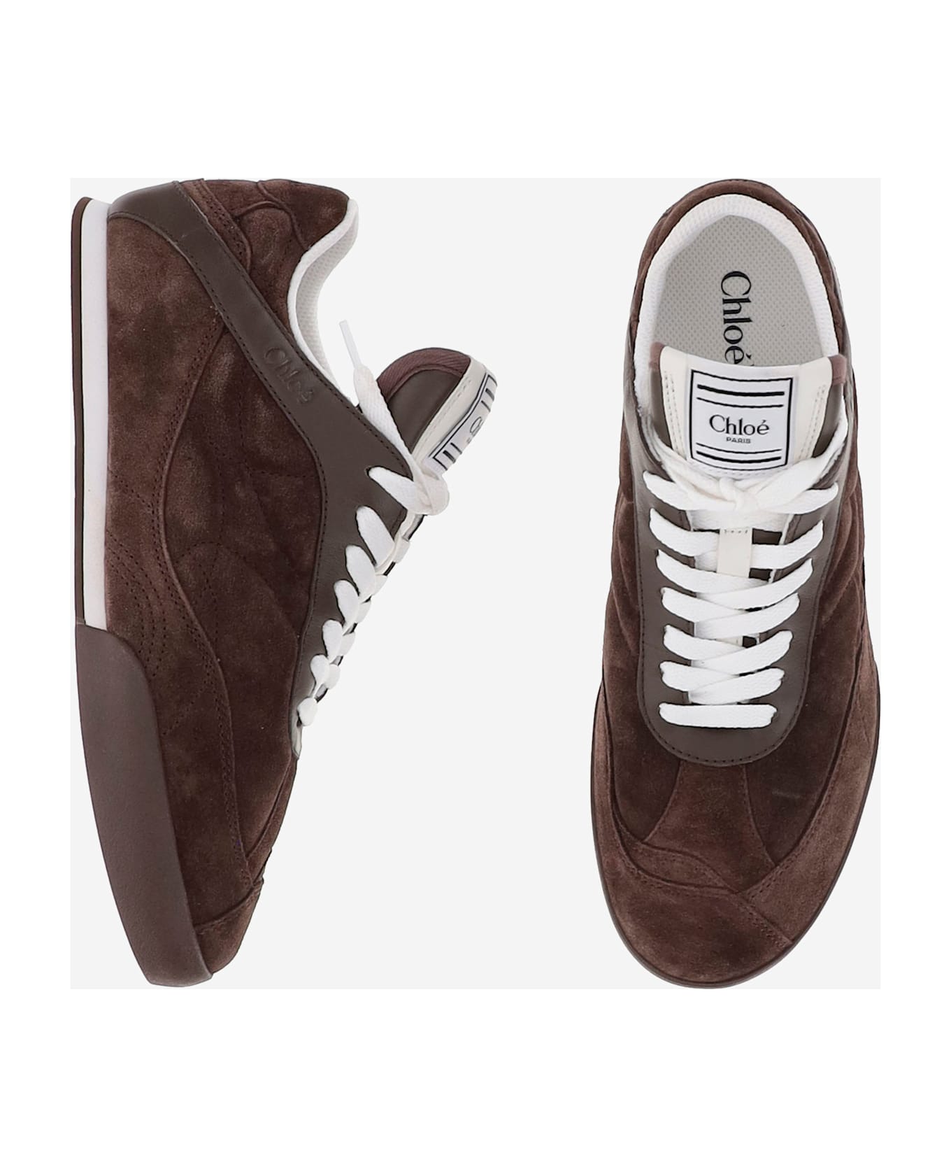 Chloé Brown Suede Chloã¨ Kick Sneakers - CHOCOLATEBROWN