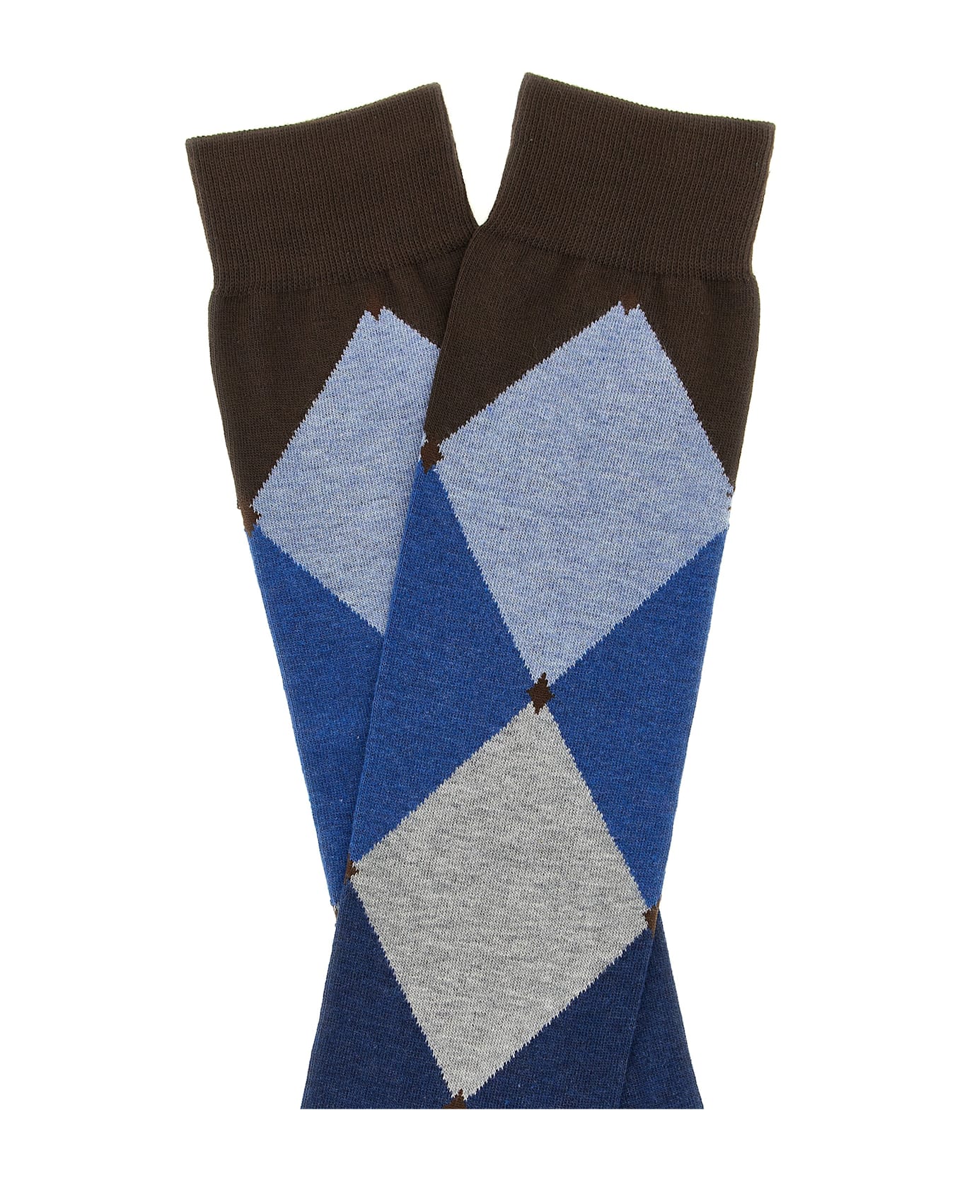 Ballantyne Diamond-shaped Socks - Brown