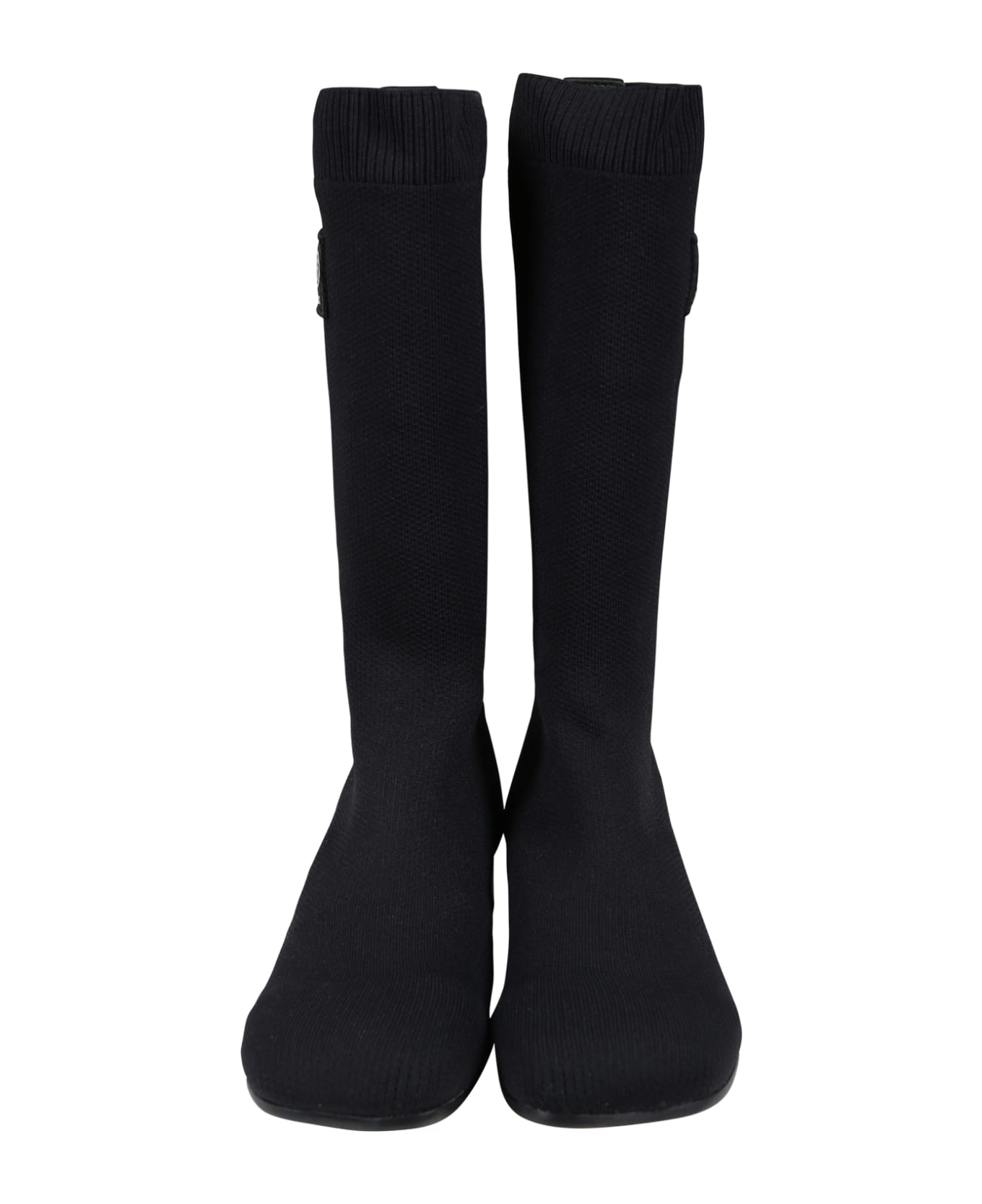 MM6 Maison Margiela Black Boots For Girl With Logo - Black
