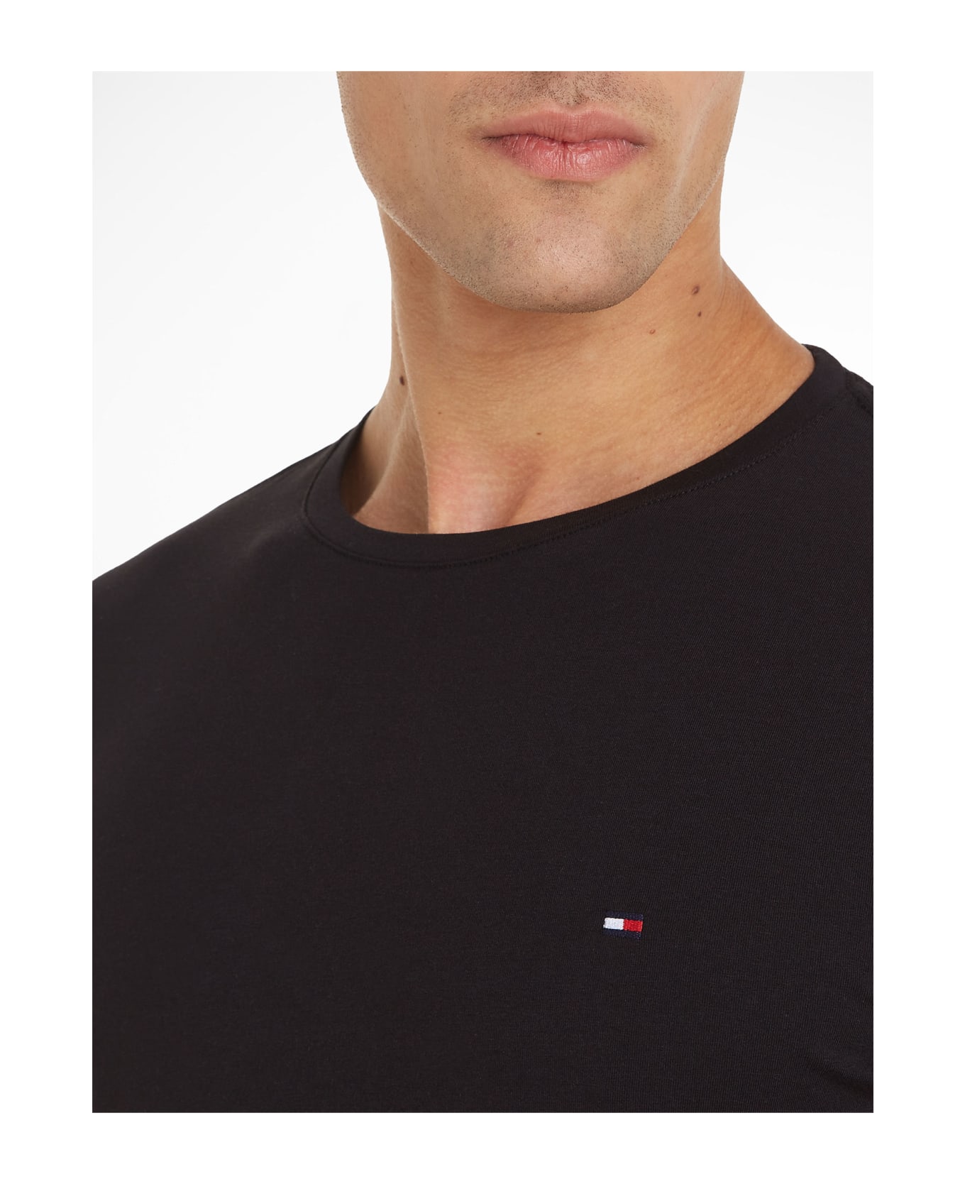 Tommy Hilfiger Black Long-sleeved Shirt With Logo - BLACK ニットウェア