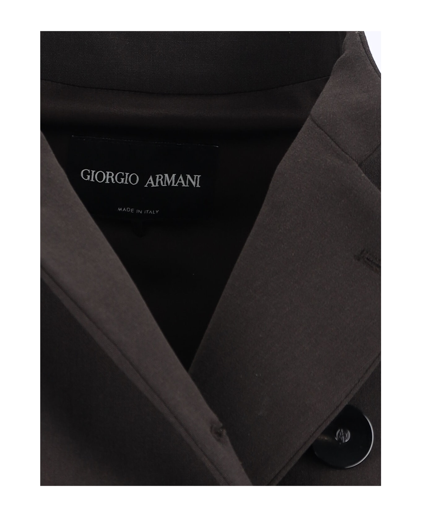 Giorgio Armani Double-breasted Virgin Wool Blazer - Brown