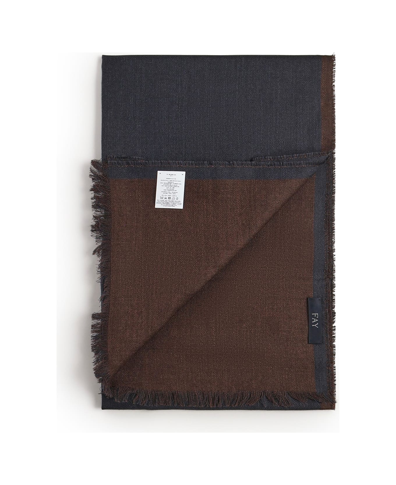 Fay Wool And Silk Scarf - Blue/brown