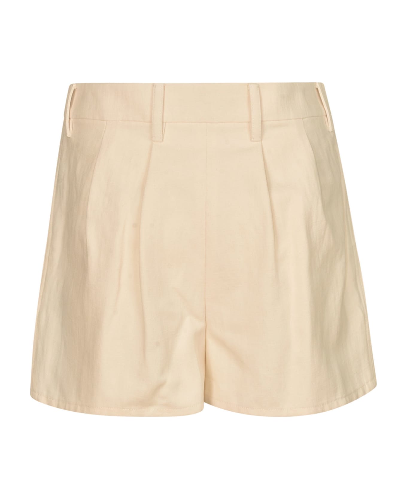 Prada Belted Cropped Shorts - Natural