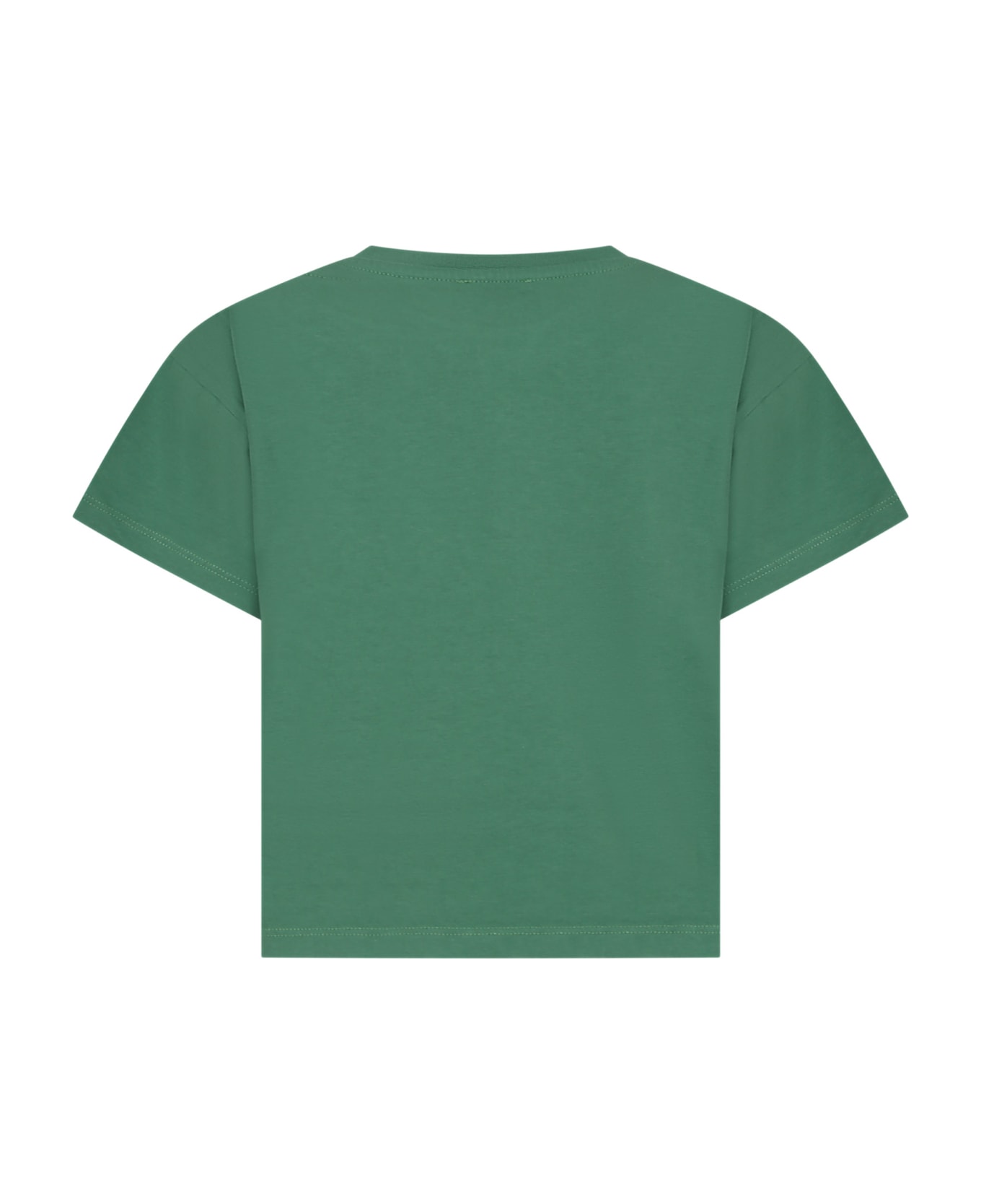 Kenzo Kids Green T-shirt For Kids With Logo - clothing Sleeveless footwear polo-shirts Tech