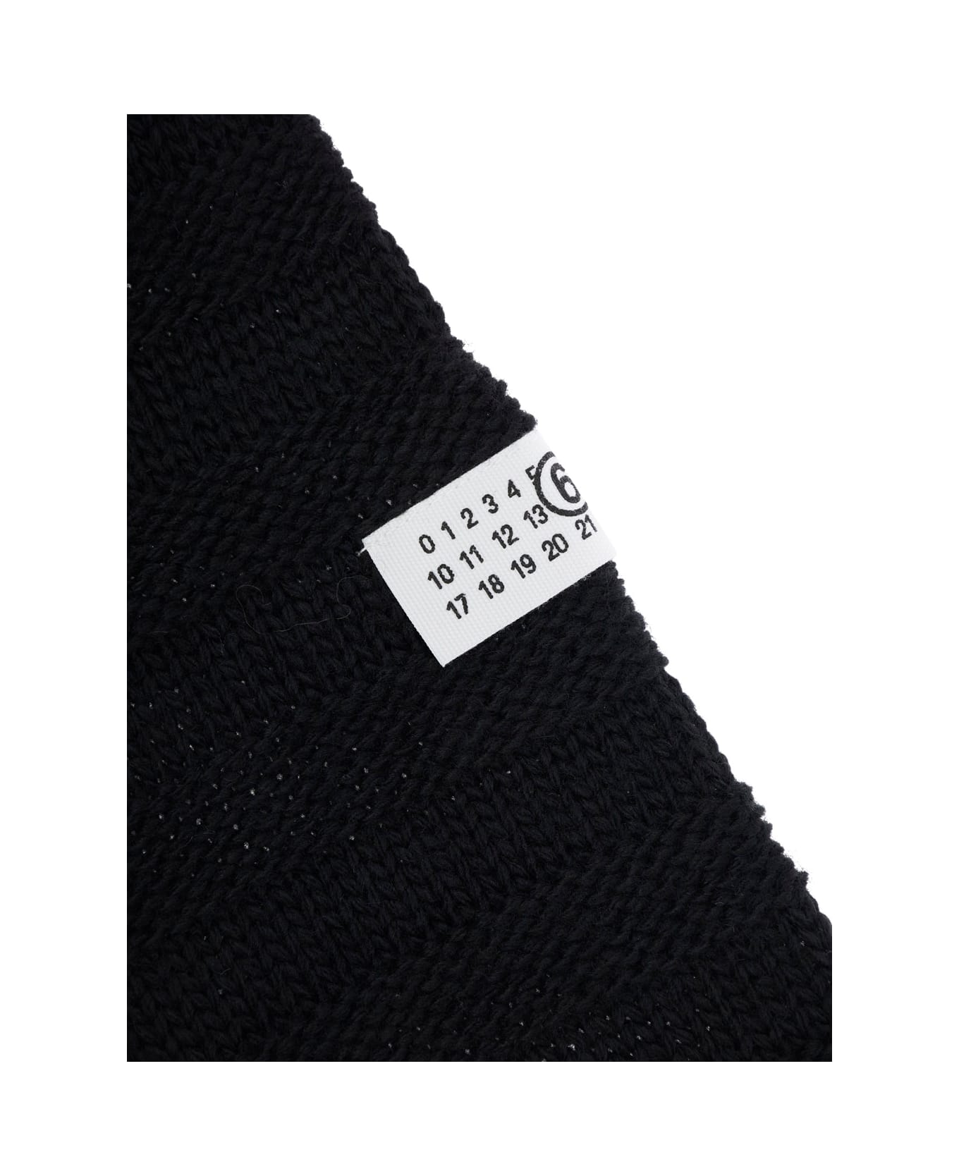 MM6 Maison Margiela Black Cardigan With V Neck And Logo Patch On The Front In Wool Blend Boy - Black