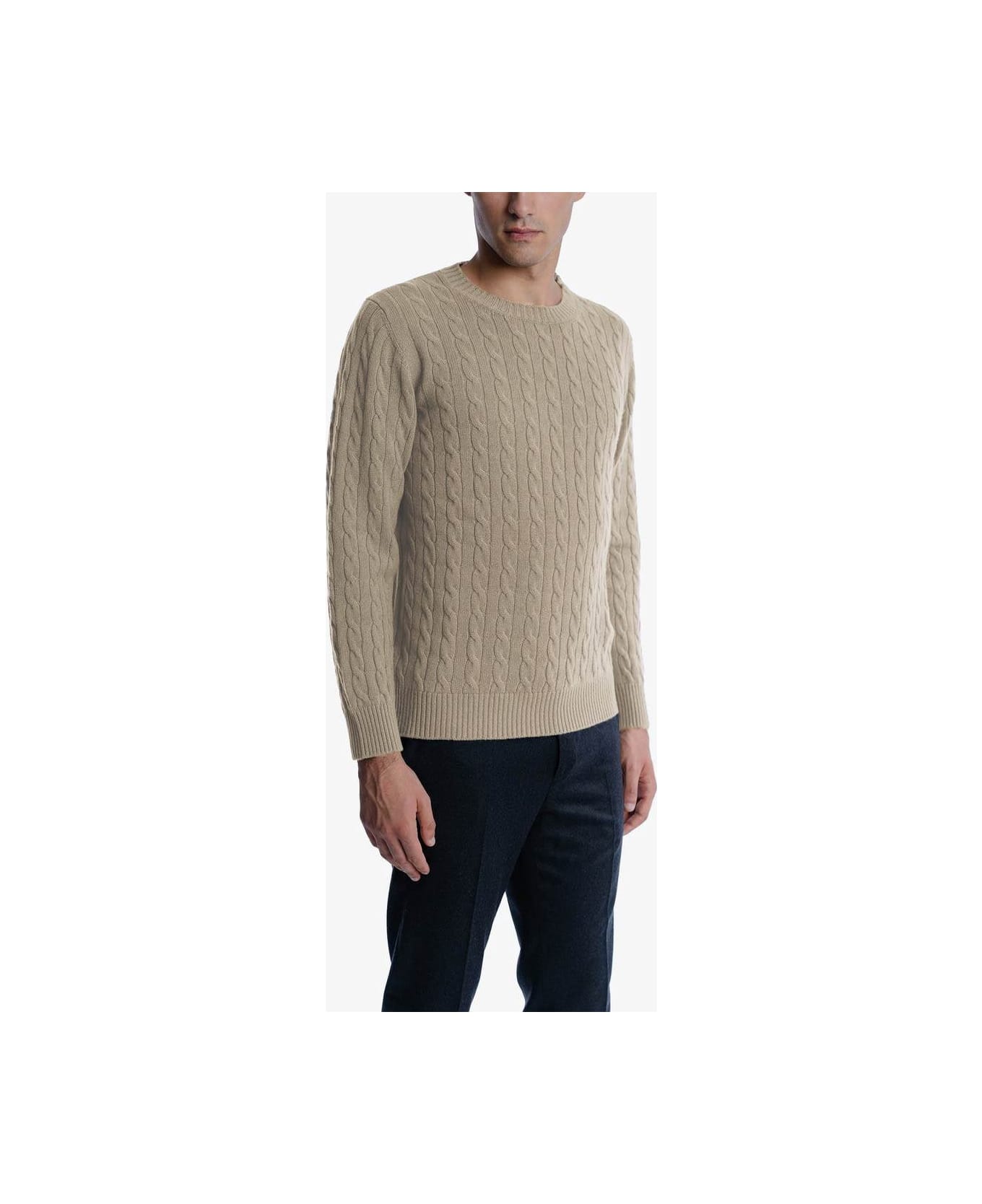 Larusmiani Cable Knit Sweater 'col Du Pillon' Sweater - Beige