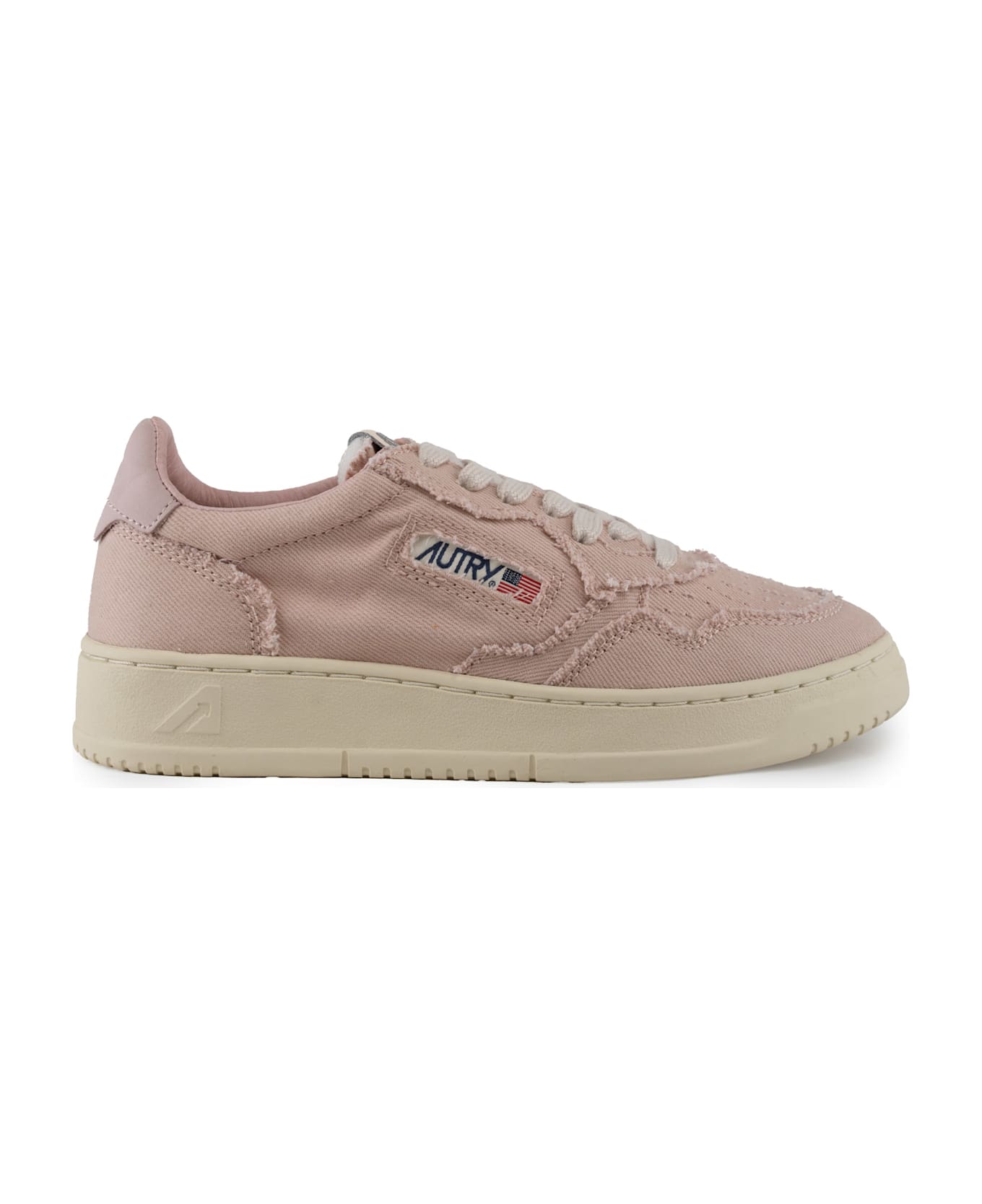 Autry Medalist Low Sneakers In Denim - Peach Whip