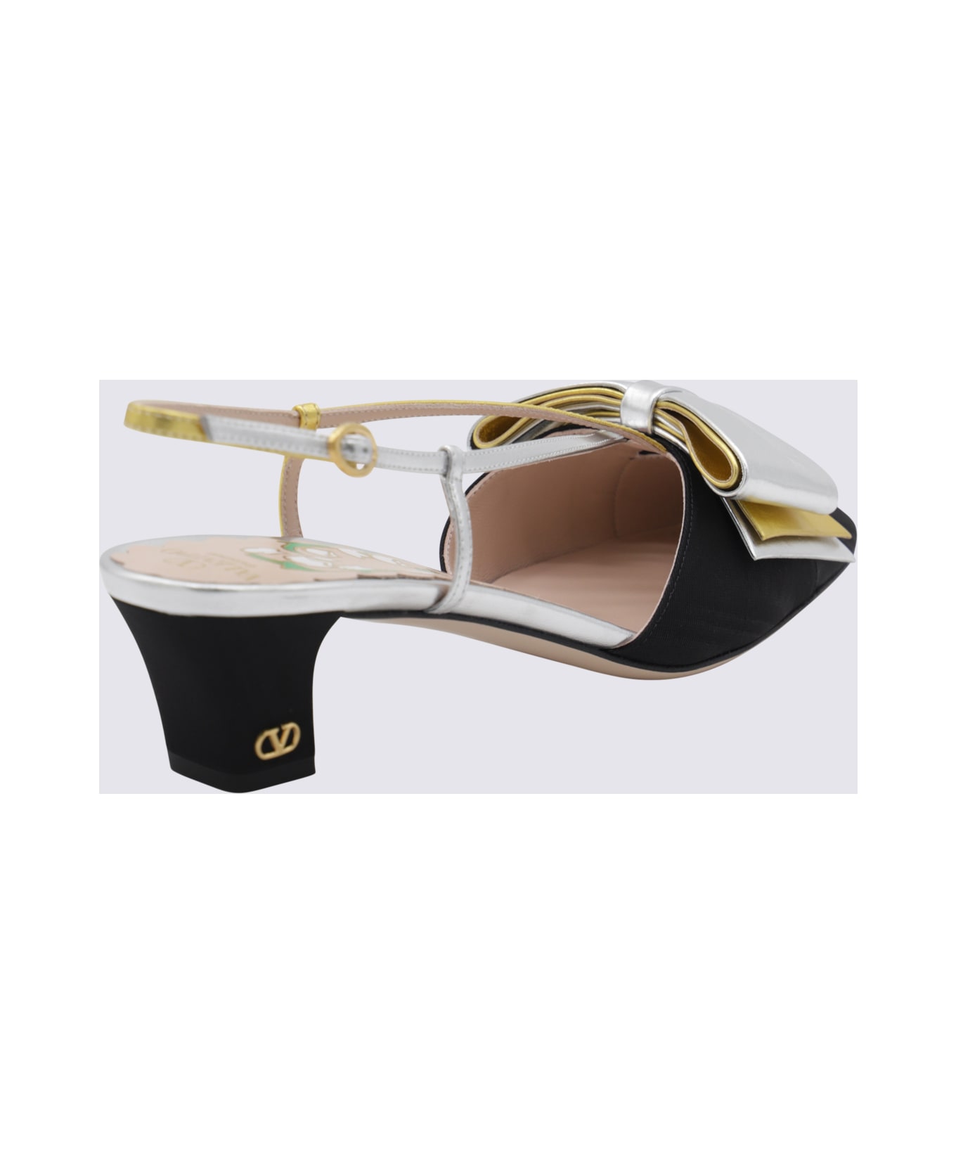 Valentino Garavani Black And Gold Pumps - NERO/SILVER/GOLD