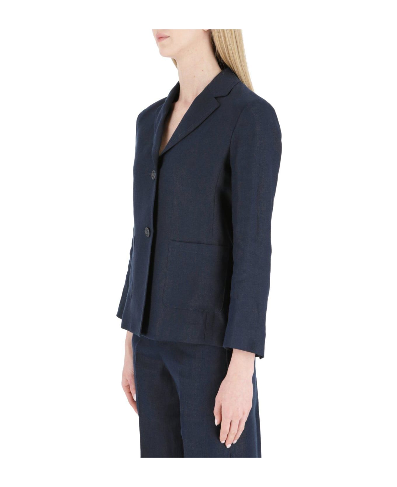 'S Max Mara Single-breasted Long-sleeved Jacket - Blue