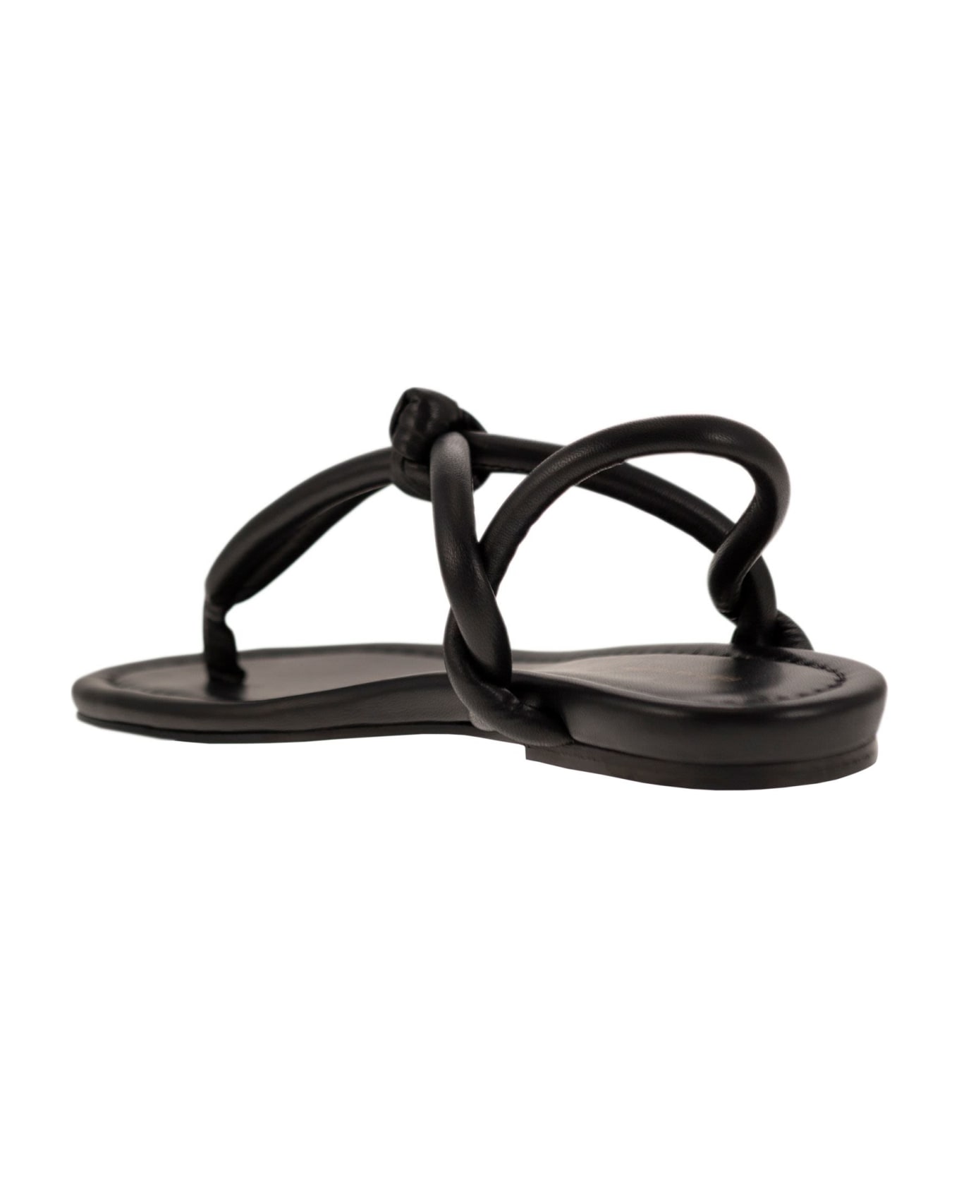 Fabiana Filippi Leather Flip-flops - Black サンダル