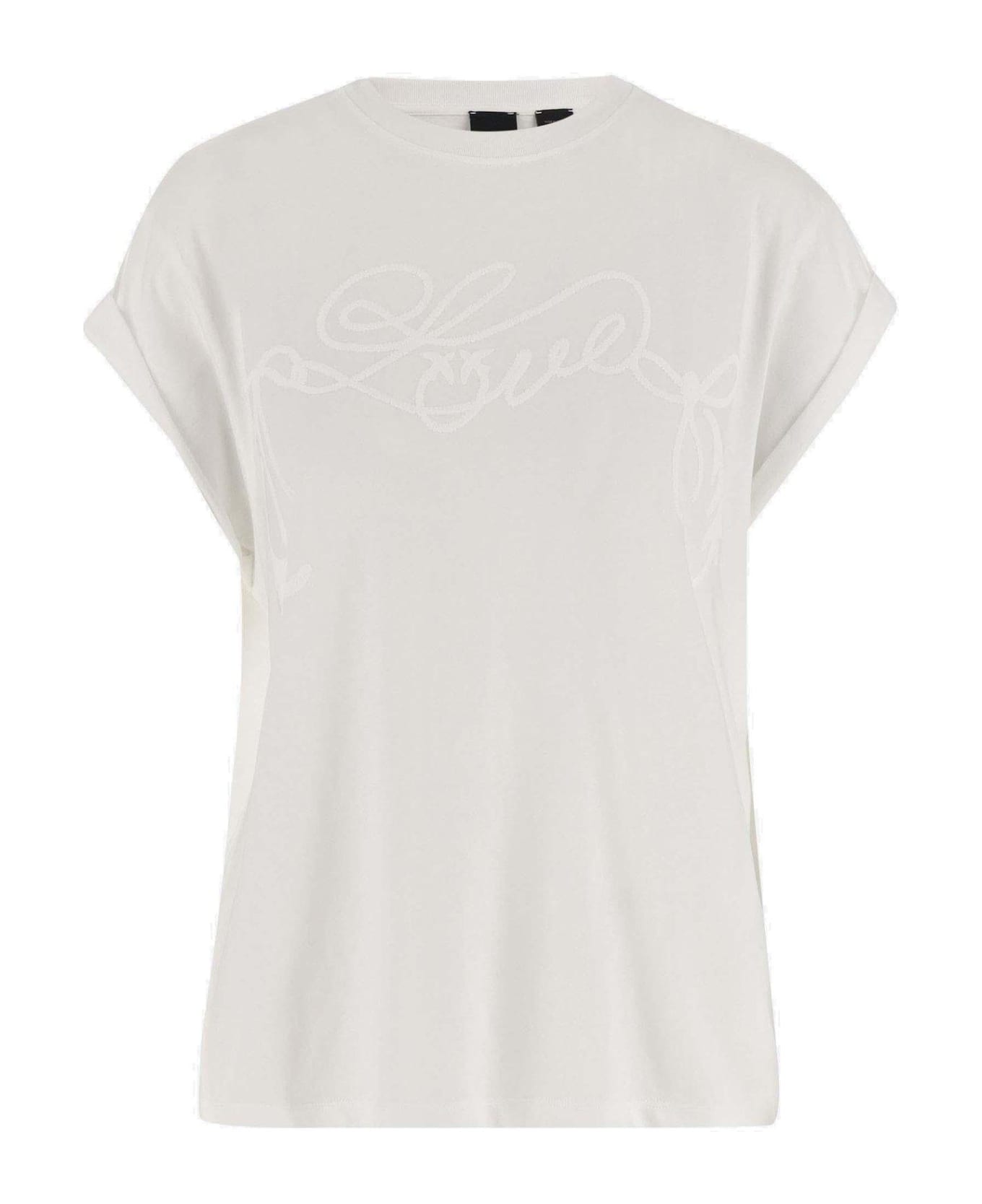 Pinko Love Birds Printed Crewneck T-shirt - White Tシャツ