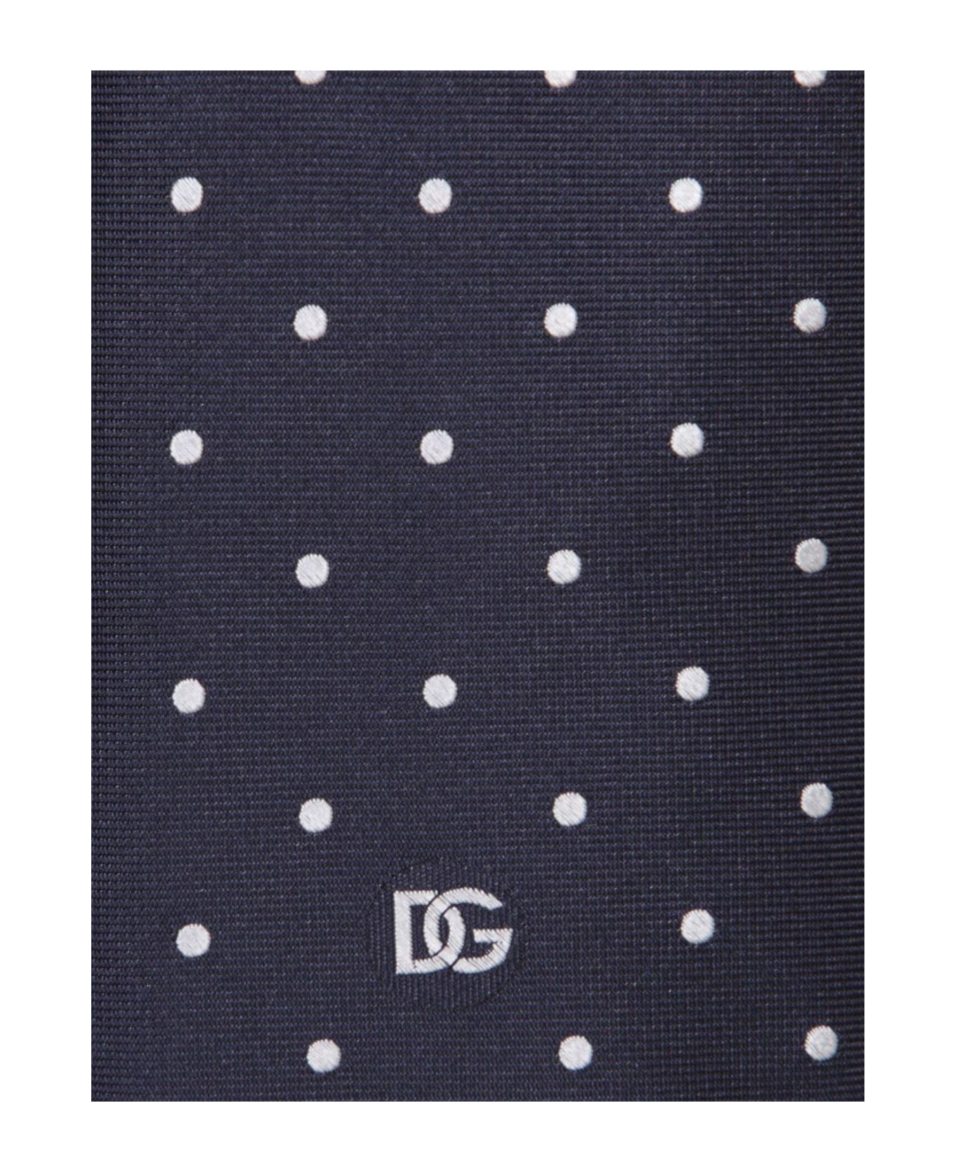 Dolce & Gabbana Logo Printed Tie - Blue