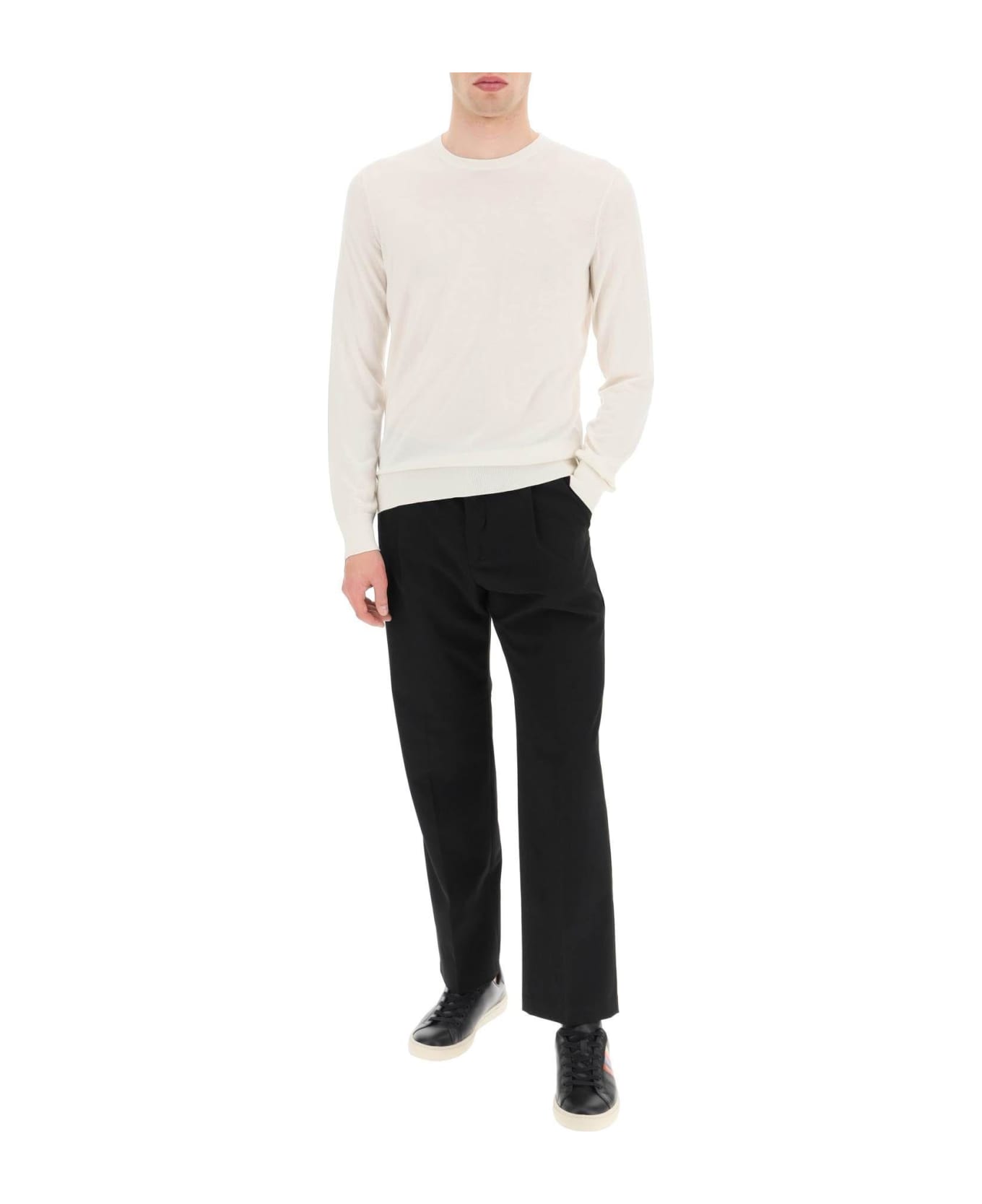 Zegna Leightweight Cachemire And Silk Pullover - WHITE