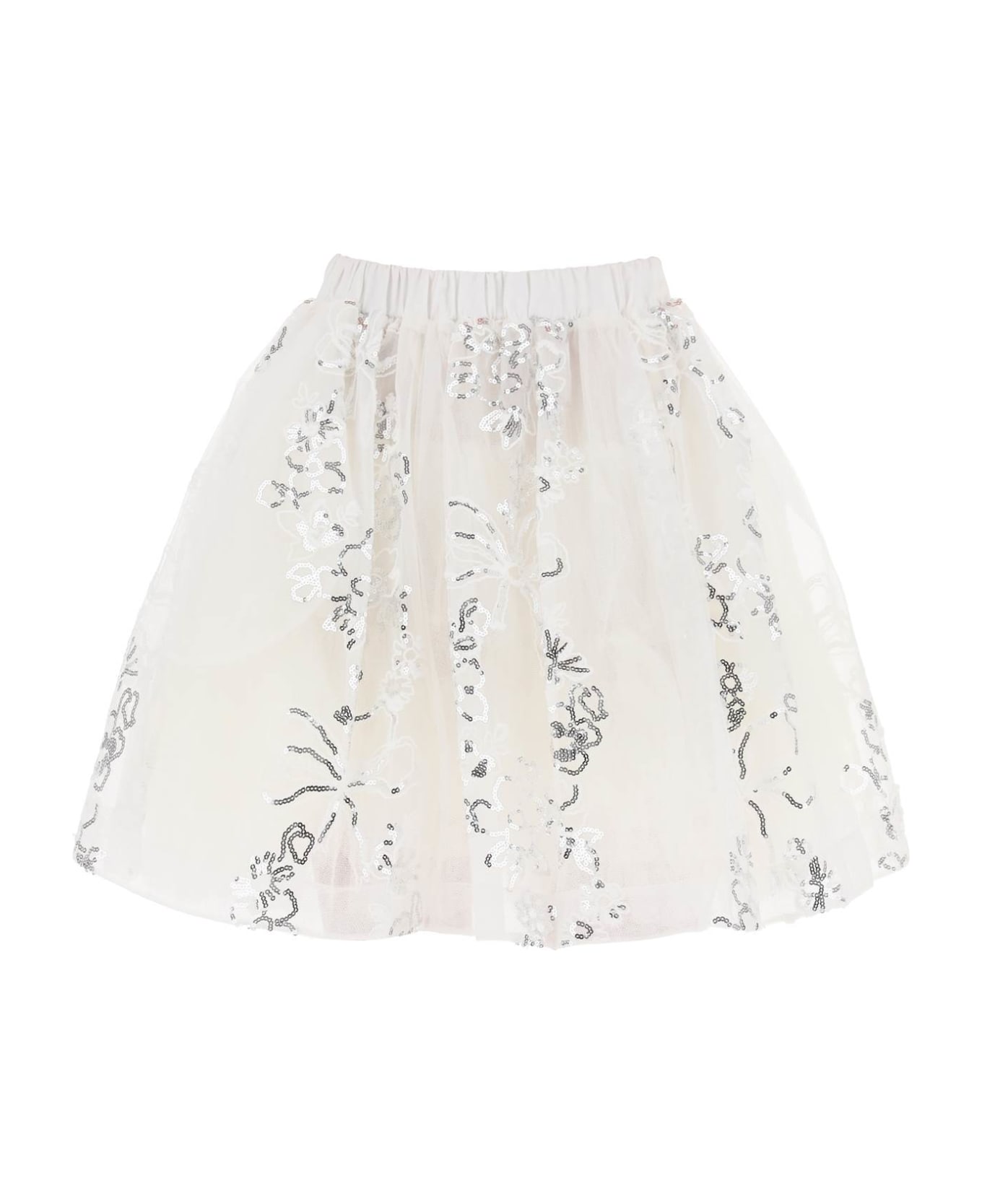 Simone Rocha Embroidered Tutu Skirt - IVORY WHITE SILVER (White)
