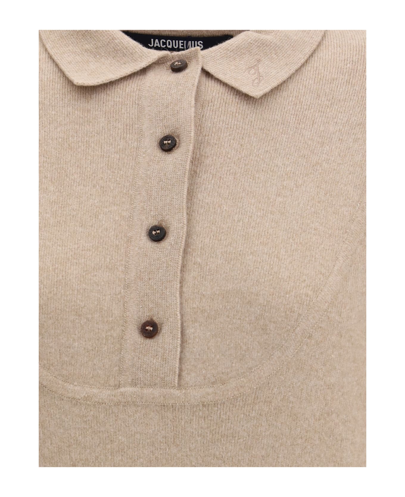 Jacquemus Polo Sweater La Maille Vareuse Pallone - NEUTRALS