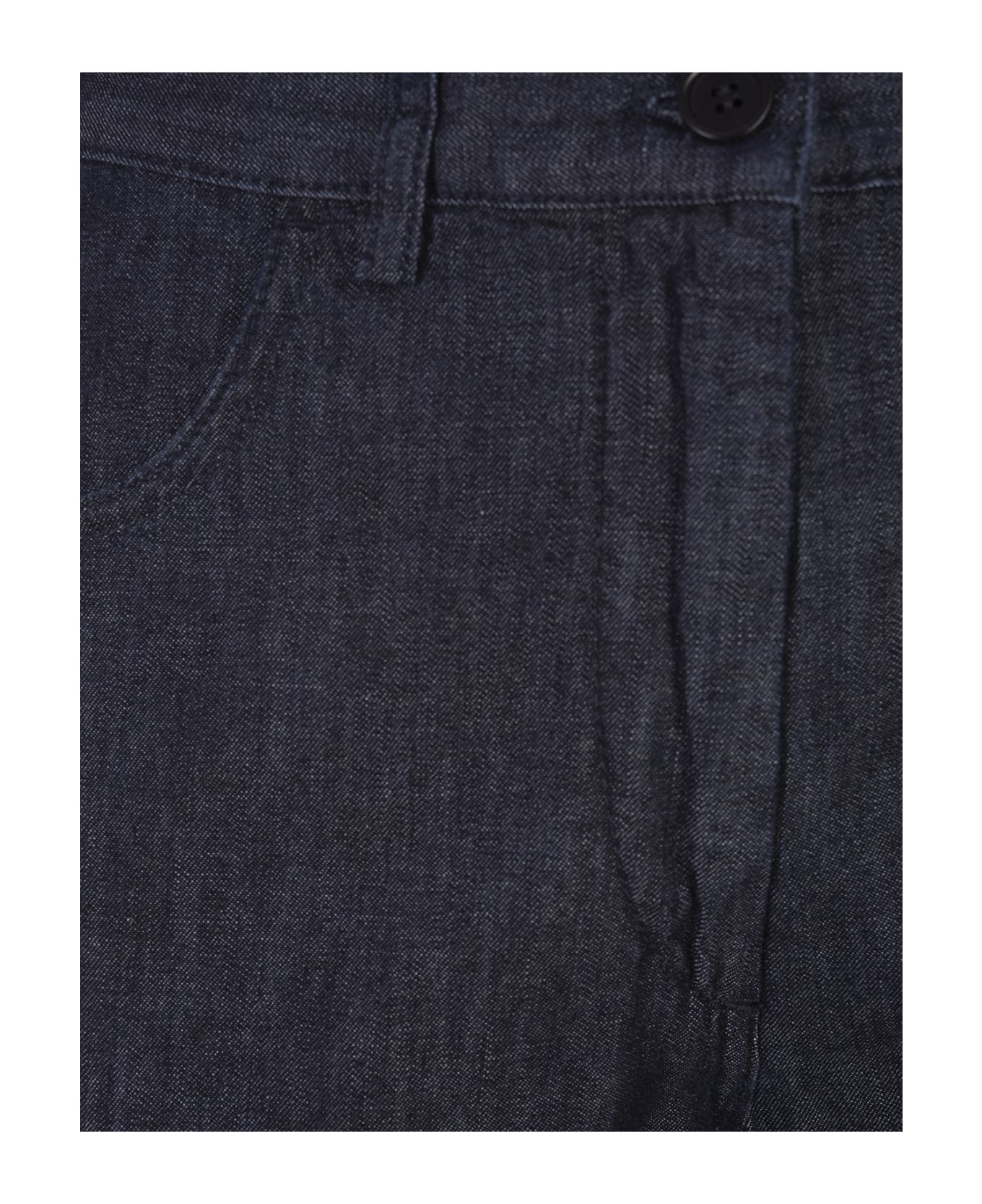 Aspesi Blue Denim Wide Trousers - Blue