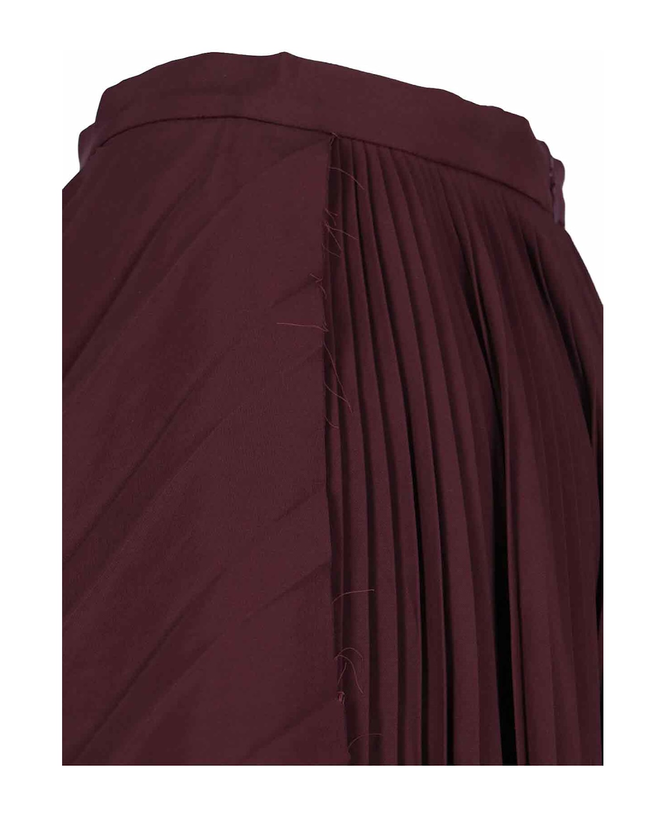 Alexander McQueen Asymmetrical Pleated Midi Skirt - Red