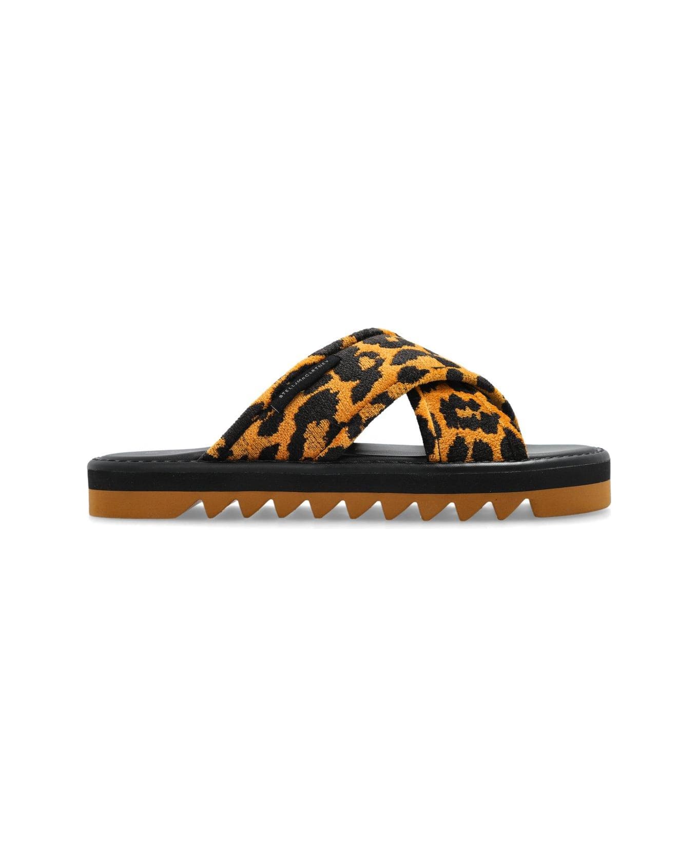 Stella McCartney Sneak-elyse Leopard Twisted Sandals - Brown