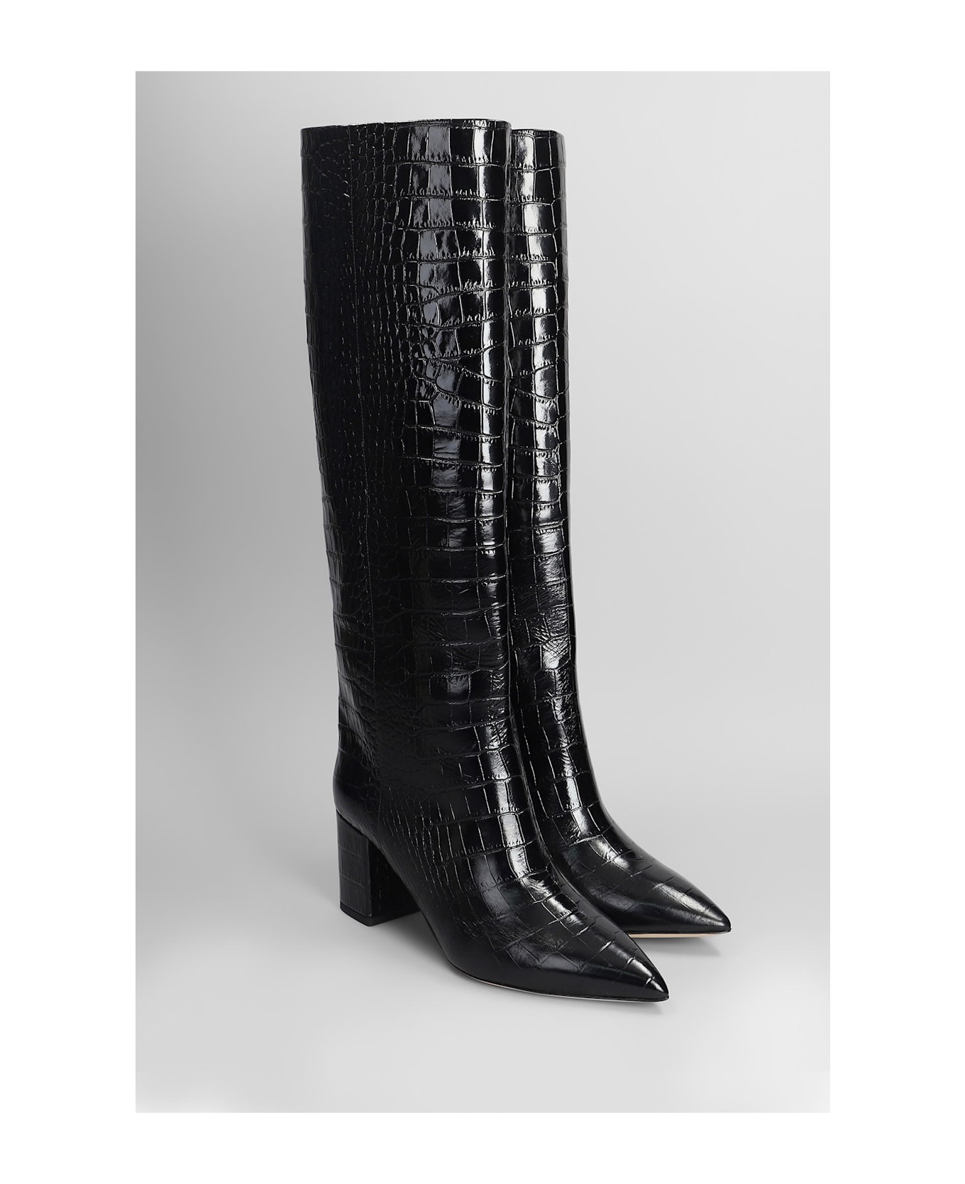 Paris Texas Anja Boot 70 High Heels Boots In Black Leather - black