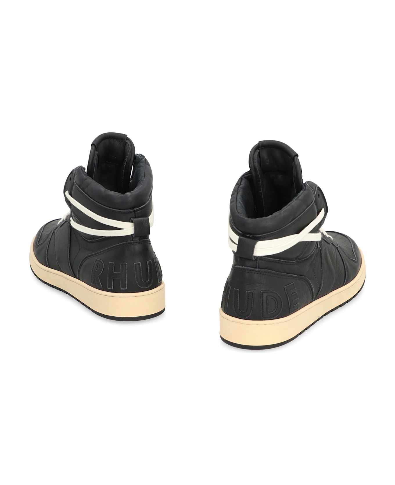 Rhude Rhecess Leather High-top Sneakers - black