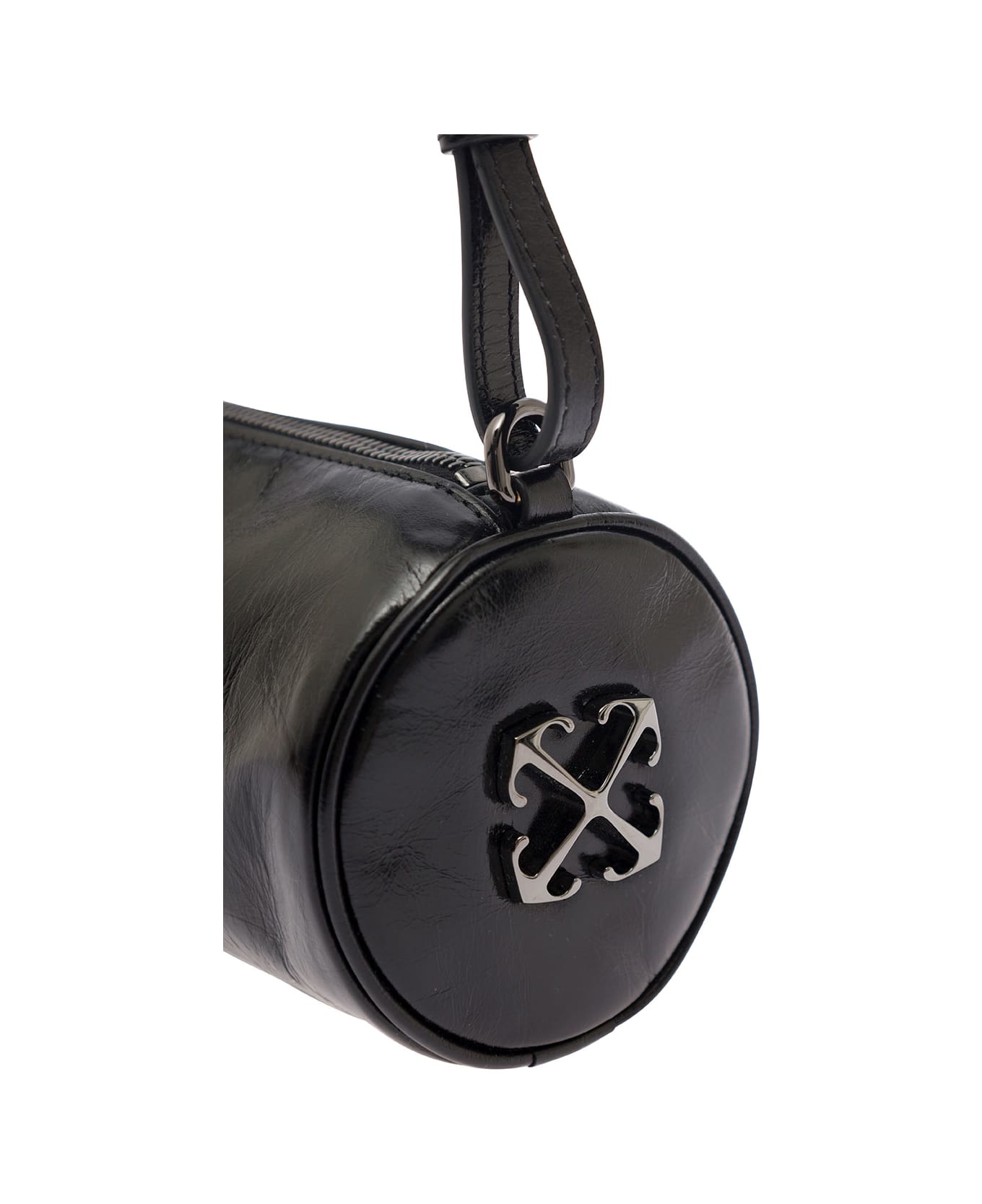 Off-White 'torpedo Small' Black Shoulder Bag With Arrow Motif In Leather Woman - Black