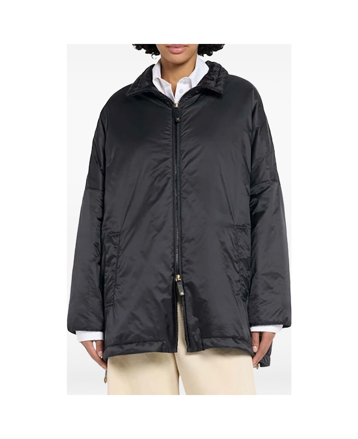 Max Mara The Cube Max Mara Zip-up High-neck Jacket - Black