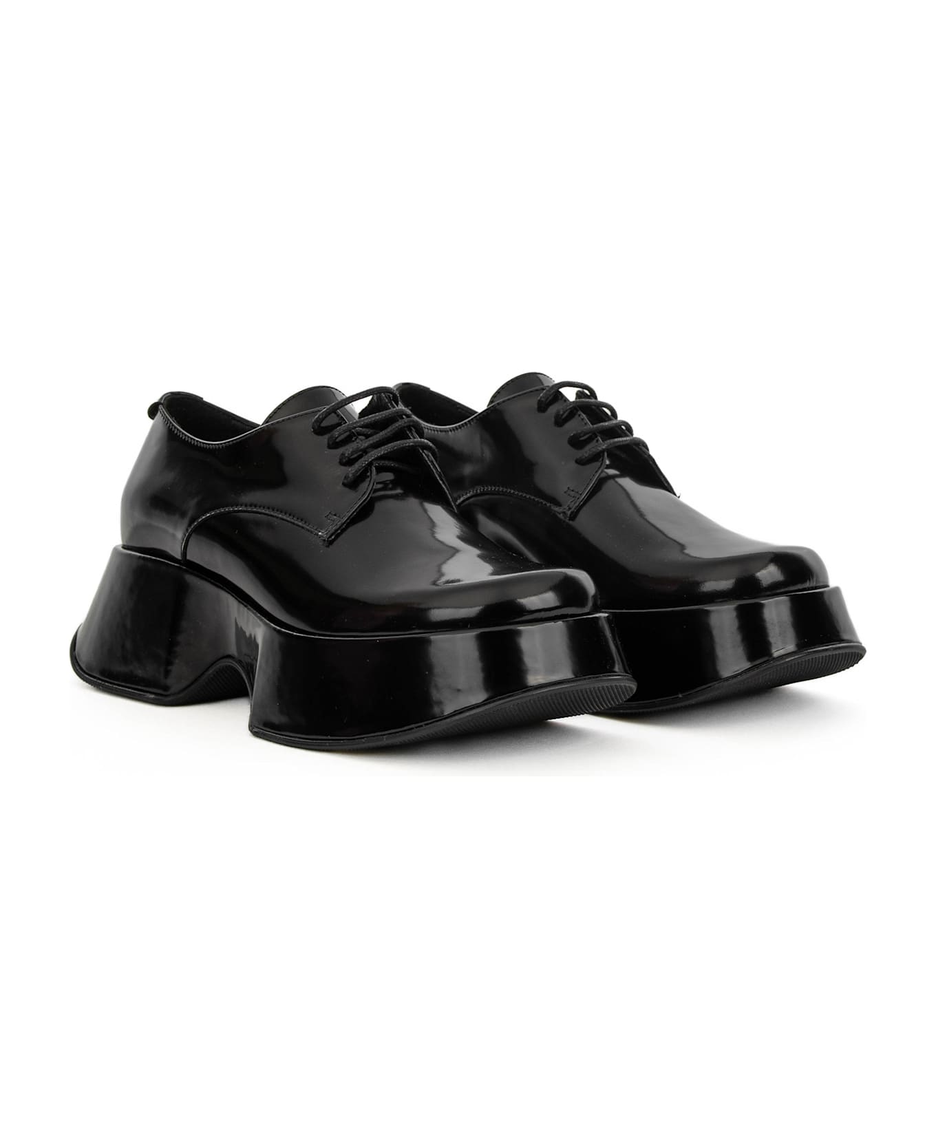 Vic Matié Black Leather Derby - BLACK