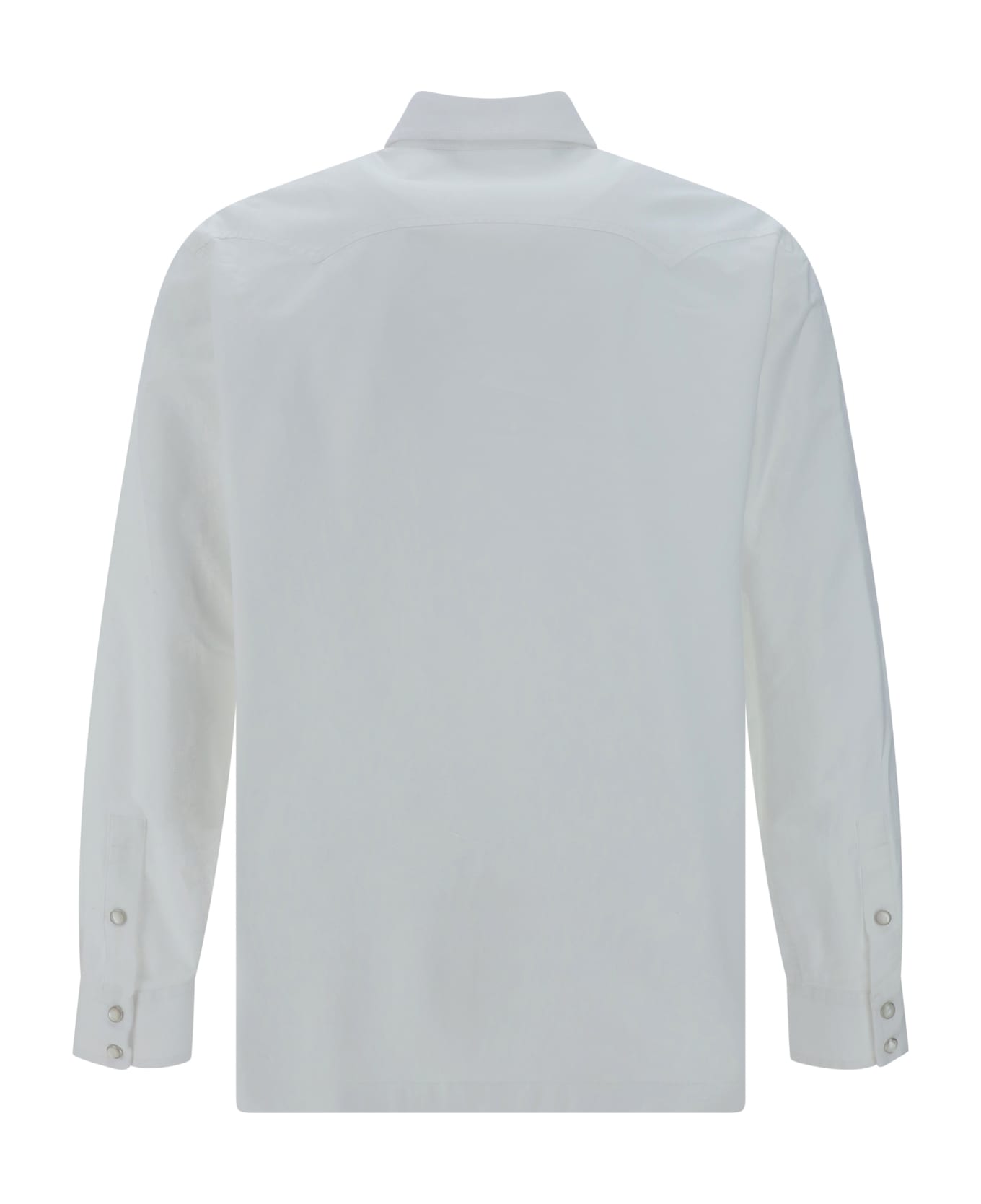 Palm Angels Cotton Shirt With Logo - Off White Black