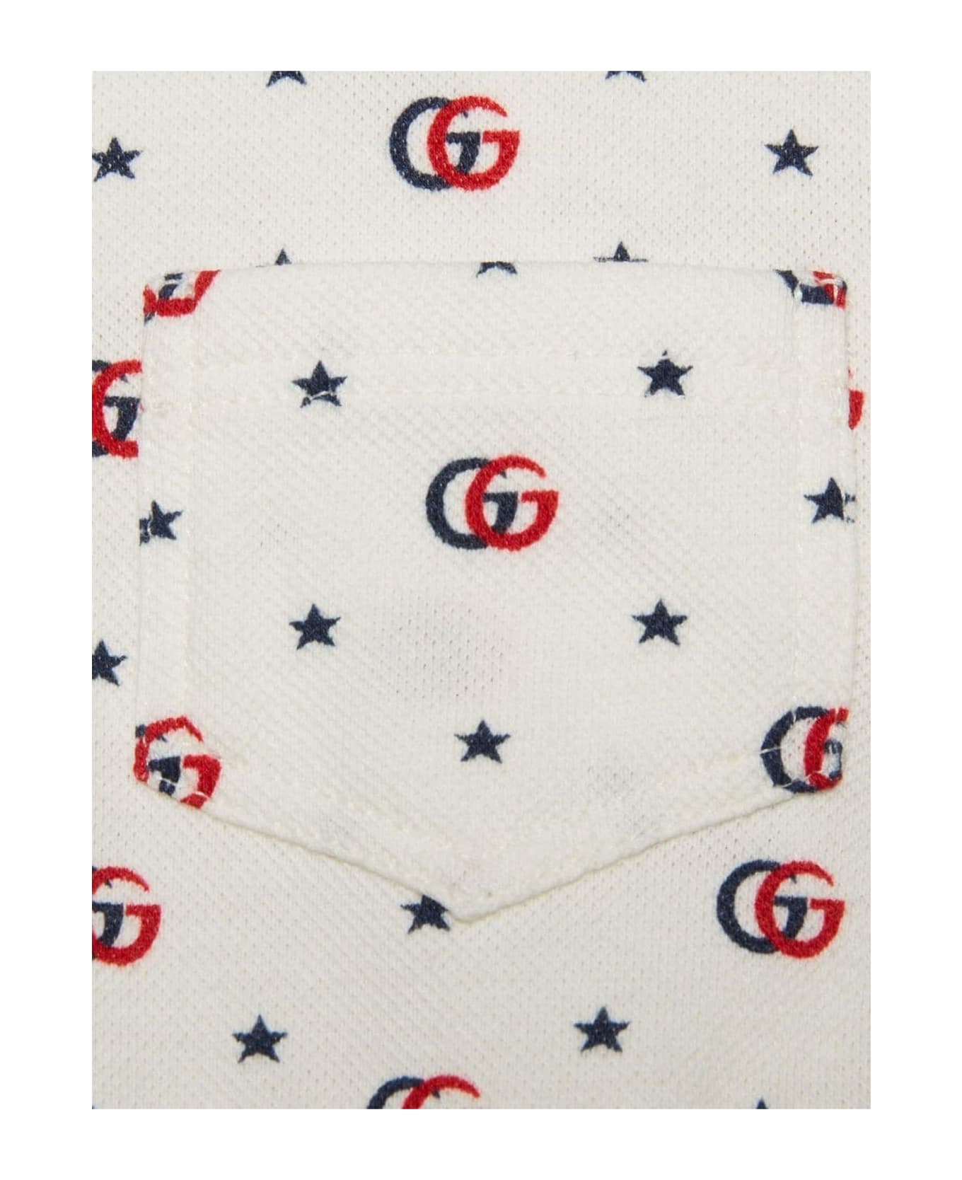 Gucci White Cotton Polo Edmund Dress - Panna