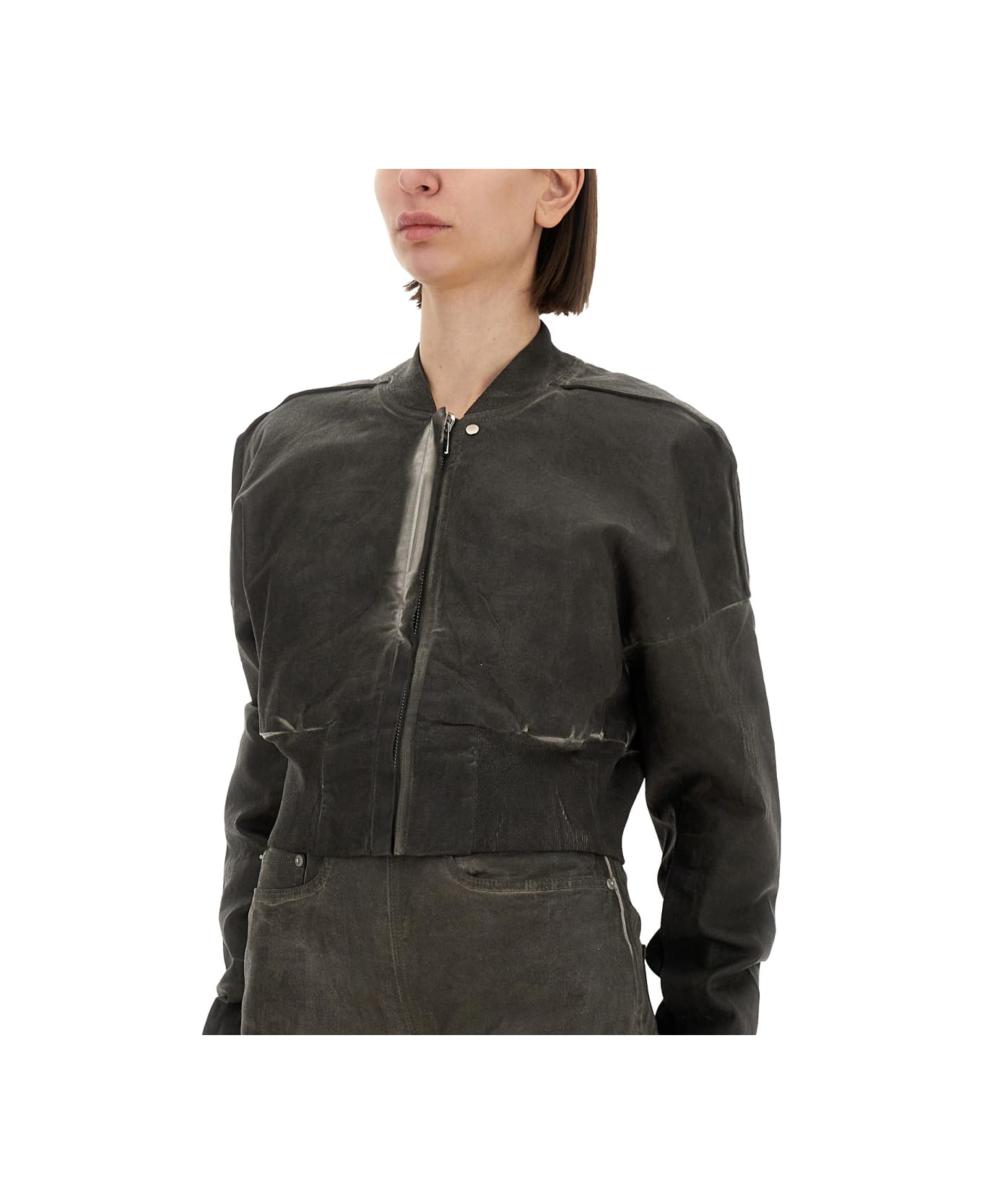 DRKSHDW Cropped Bomber Jacket Flight Jkt - GREY