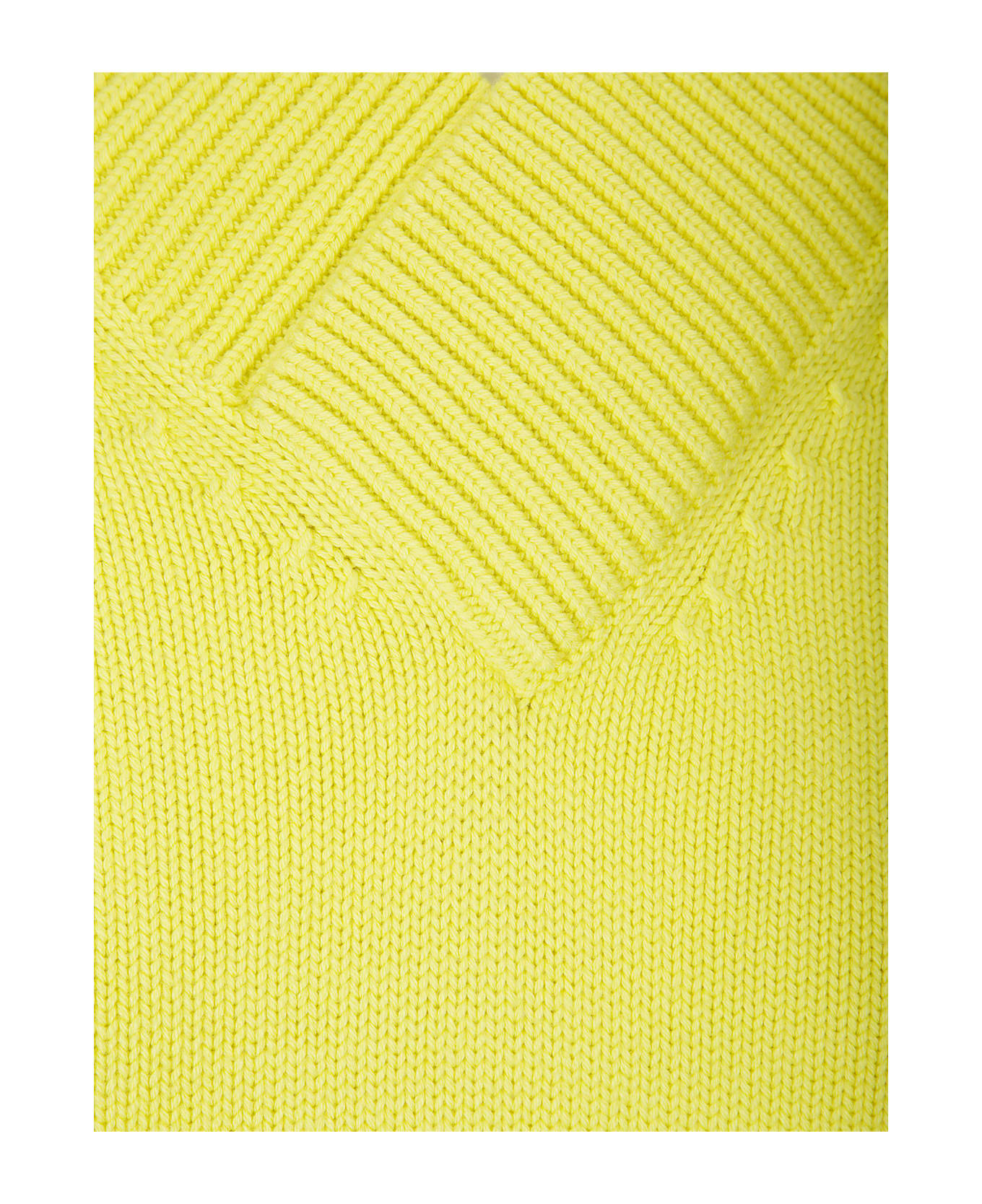 Studio Nicholson Knitwear - 5gg Cross Over Neck Jumper - ACID YELLOW