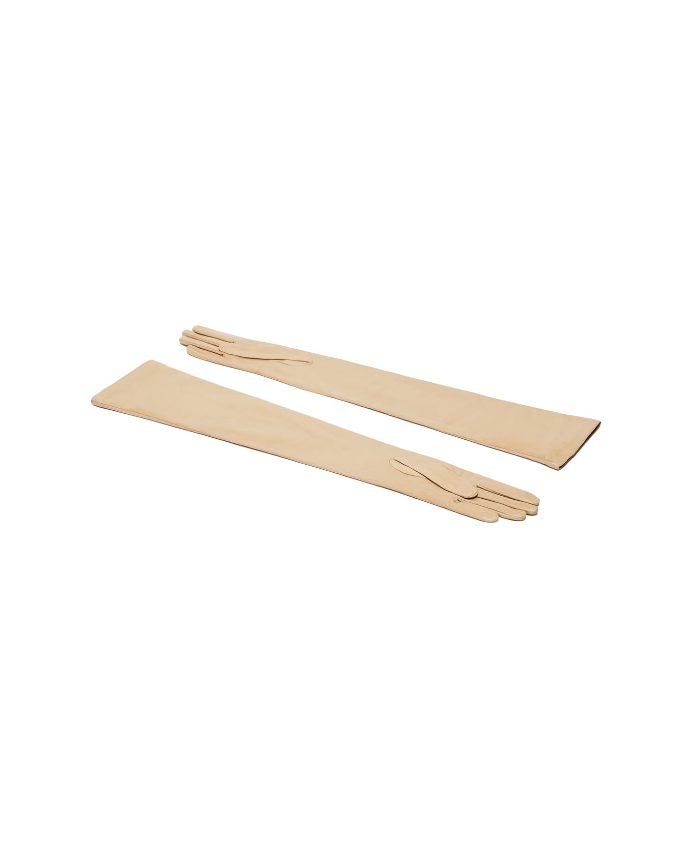 Max Mara Amica Gloves In Beige Nappa - Brown