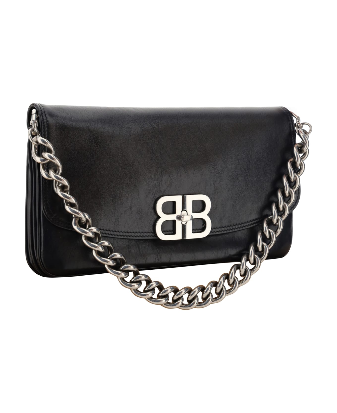 Balenciaga Bb Soft Large Flap Bag - Black